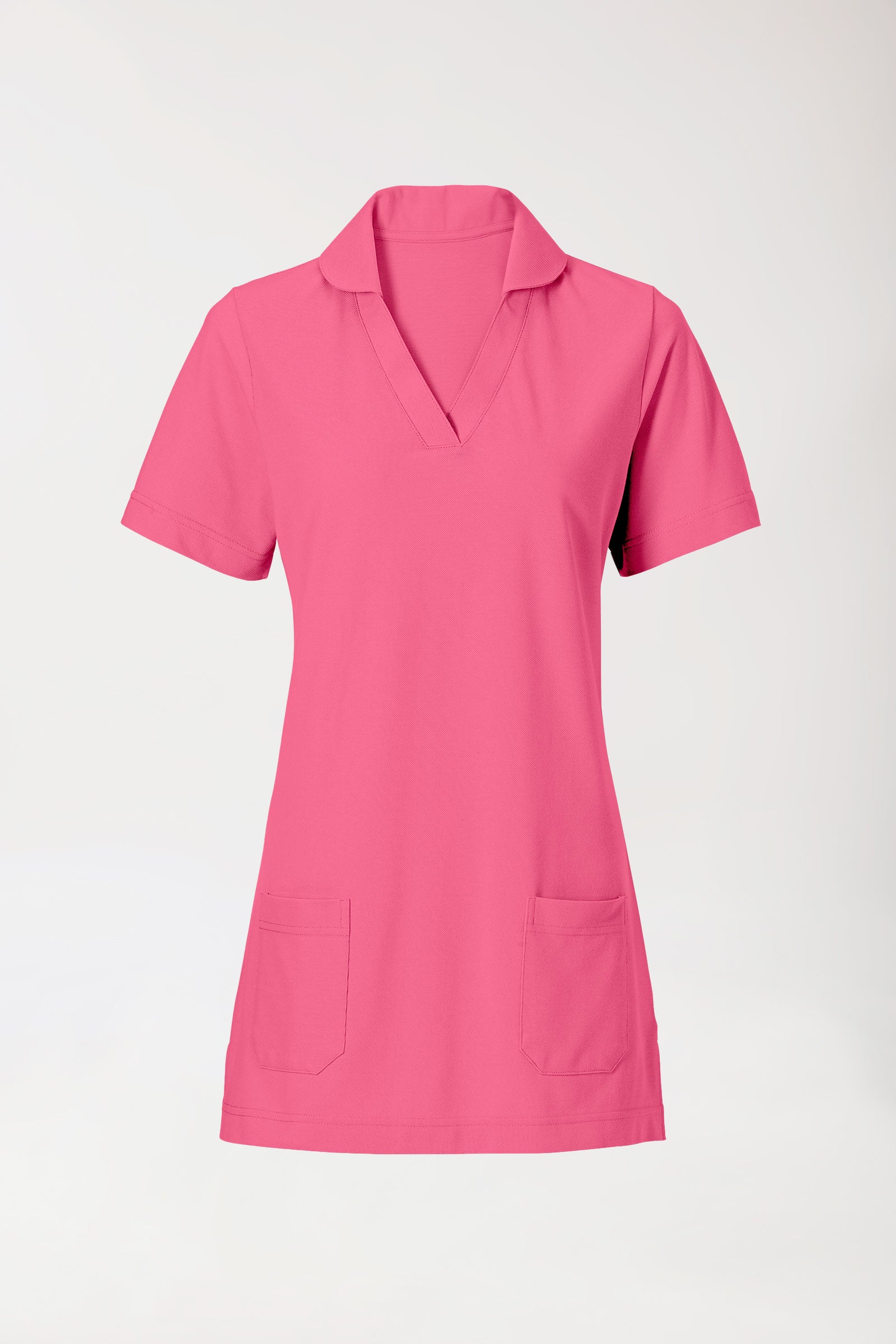 Piqué Longshirt Damen - mit Kragen rosenholz, Vue de face