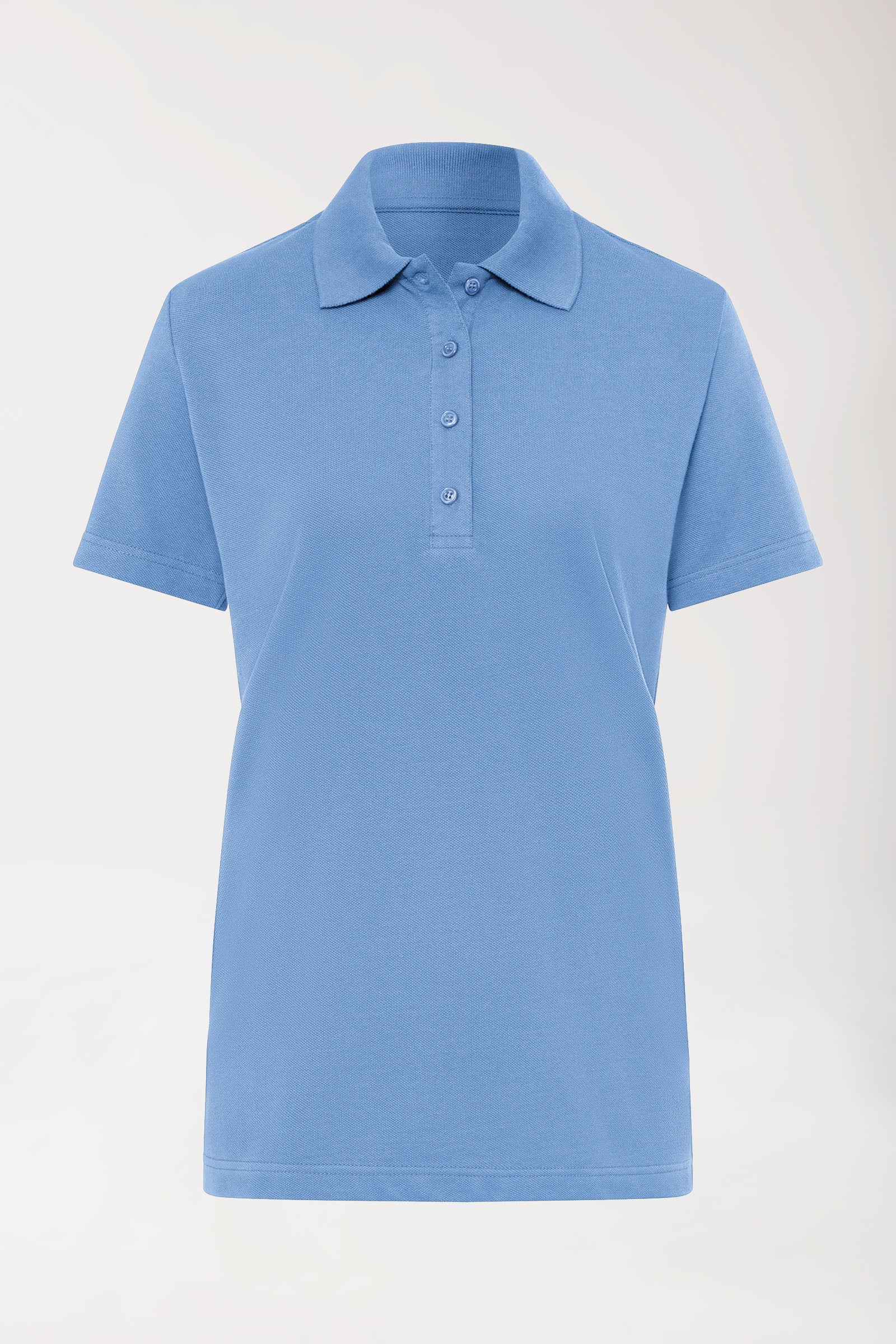 CORE Shirt Damen - Polokragen himmelblau, Vue de face