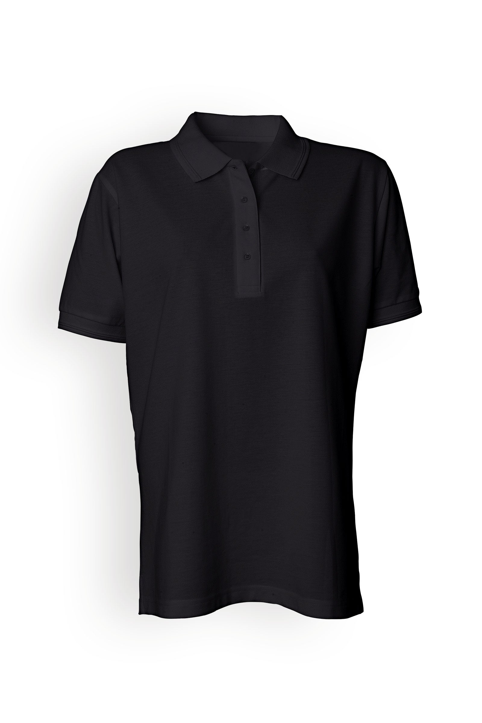 Piqué Shirt Damen Industriewäsche geeignet nach EN ISO 15797 - Polokragen schwarz, Vue de face
