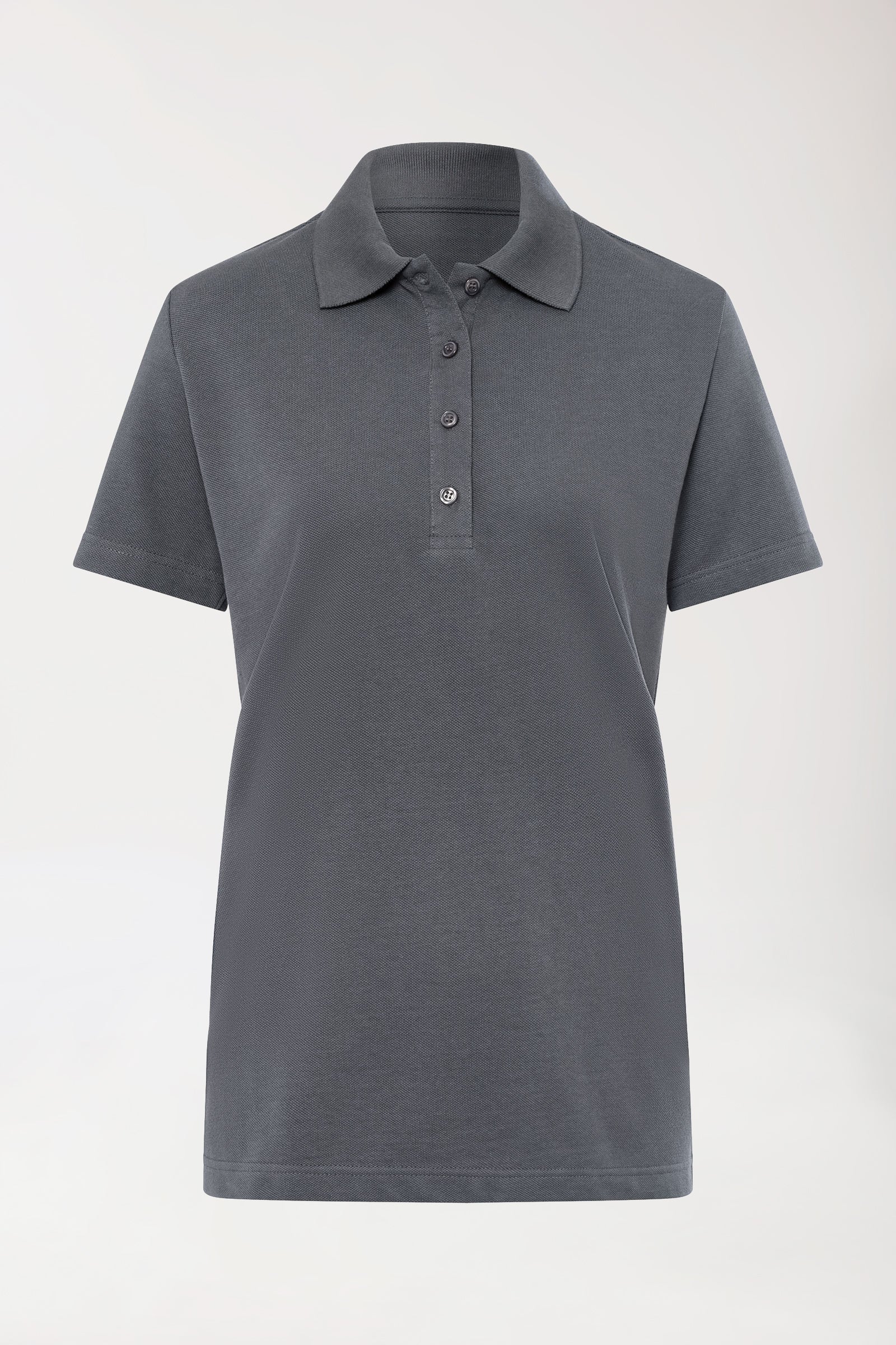 CORE Shirt Damen - Polokragen steingrau, Vue de face
