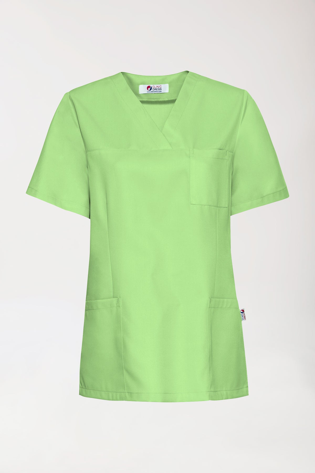 GREEN Schlupfkasack Damen - V-Ausschnitt apfelgrün