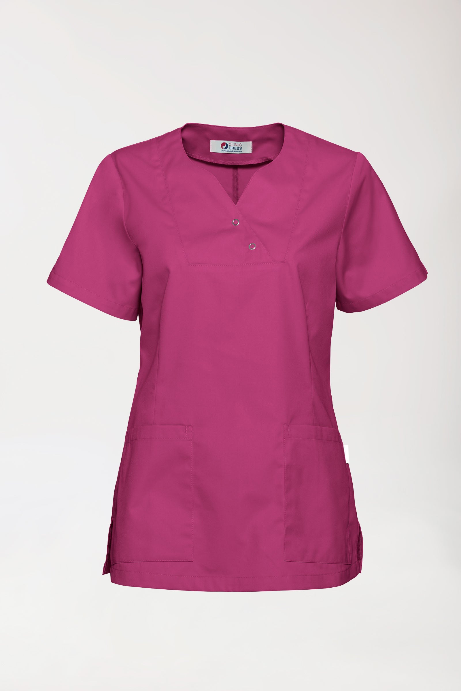 CORE Schlupfkasack Damen curved fit - mit Druckknöpfen berry, Vue de face