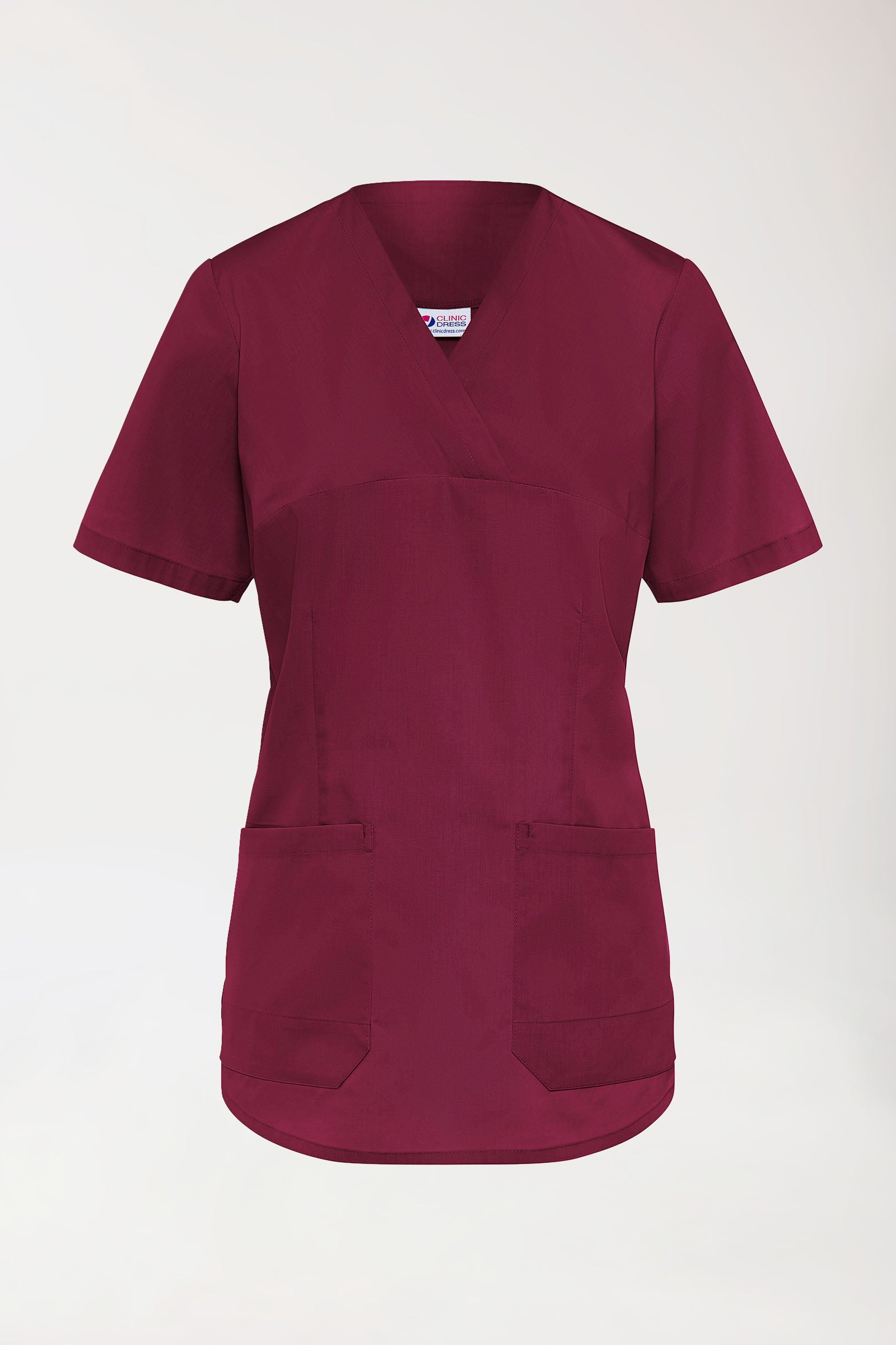 Stretch Schlupfkasack Damen - V-Ausschnitt bordeaux, Vue de face