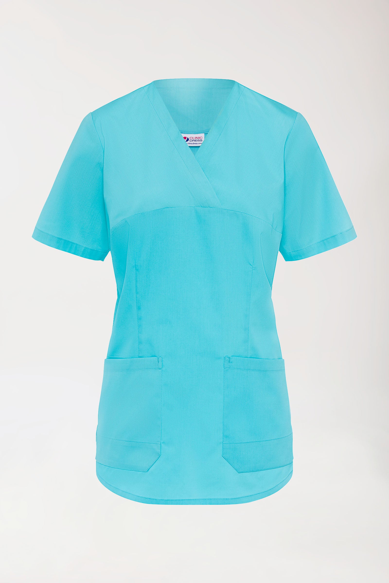 Stretch Schlupfkasack Damen - V-Ausschnitt curaçao, Vue de face