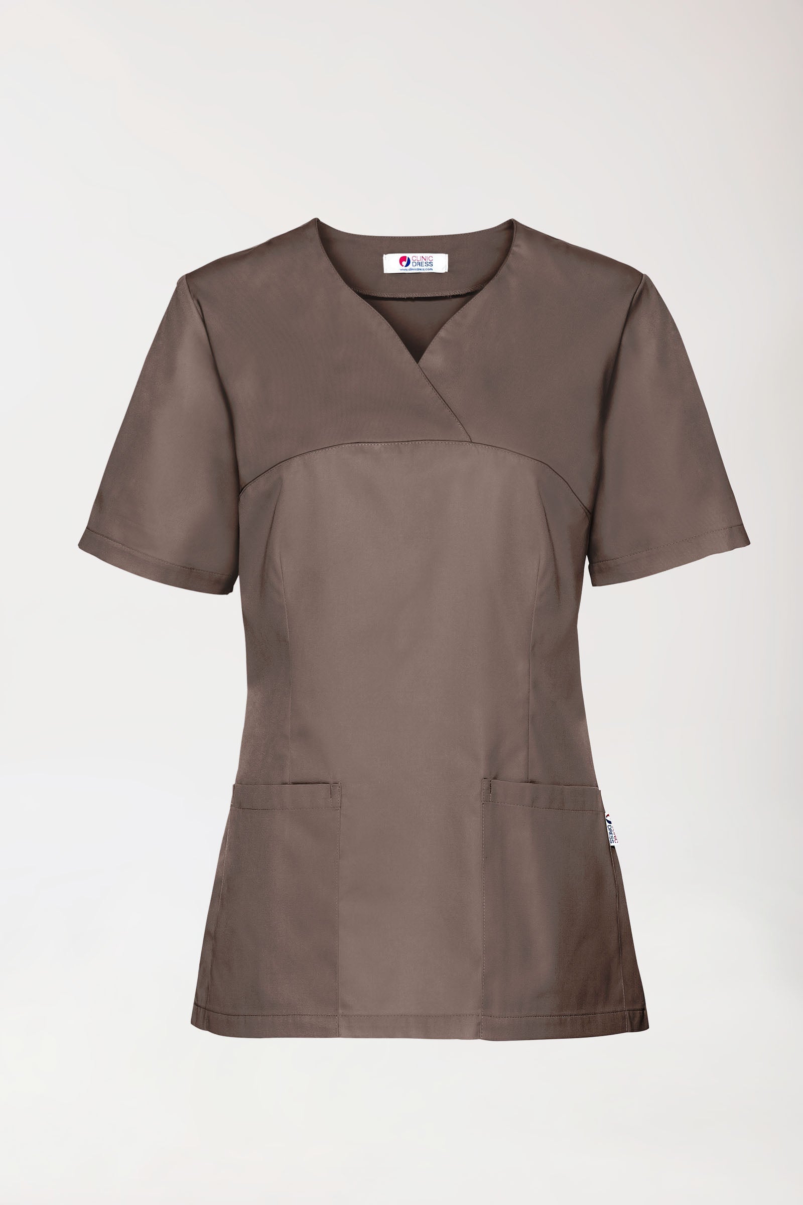 CORE Schlupfkasack Damen - Herzausschnitt deep taupe, Vue de face