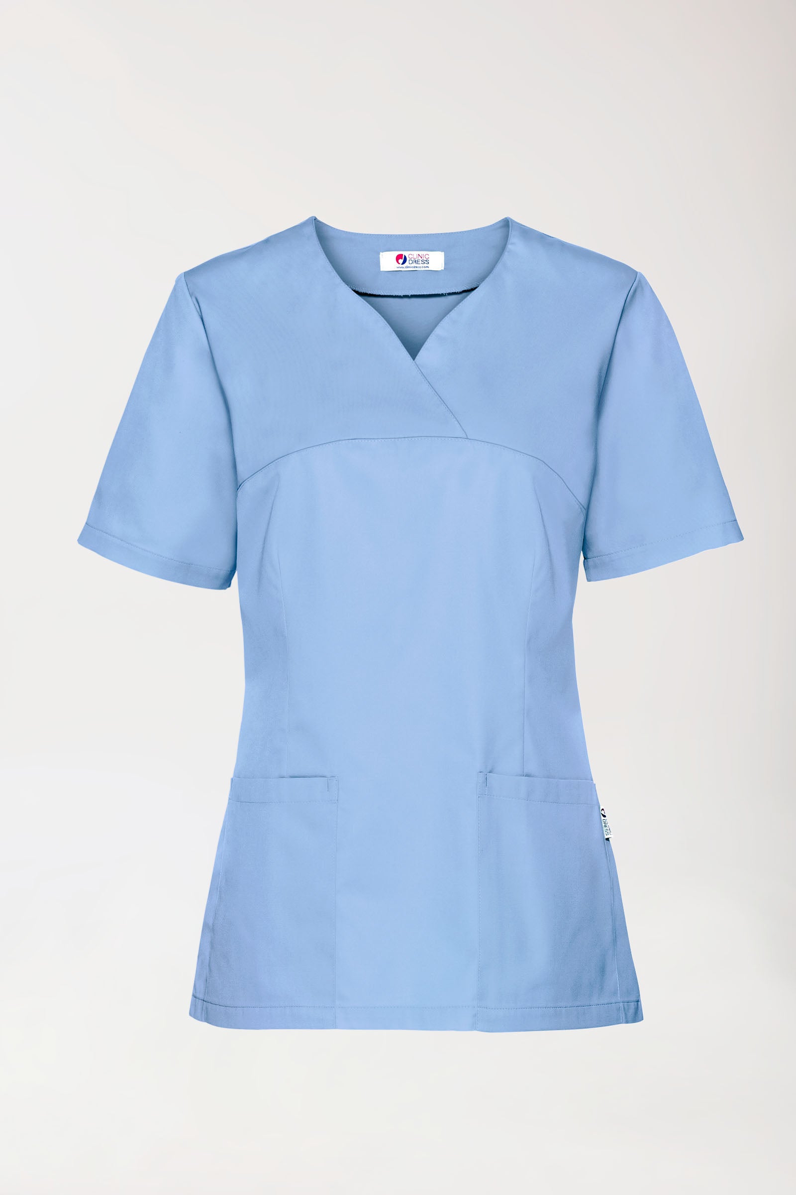 CORE Schlupfkasack Damen - Herzausschnitt himmelblau, Vorderansicht