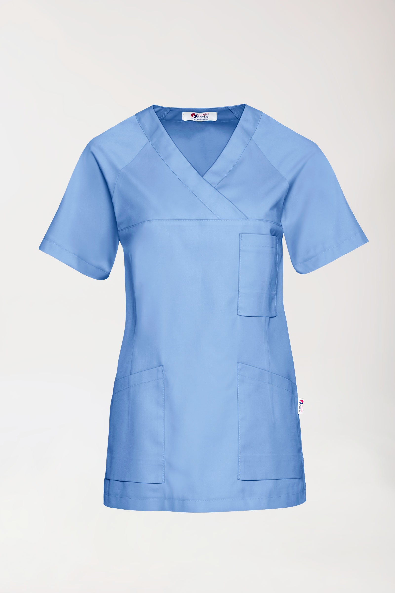 CORE Schlupfkasack Damen - V-Ausschnitt himmelblau, Vue de face