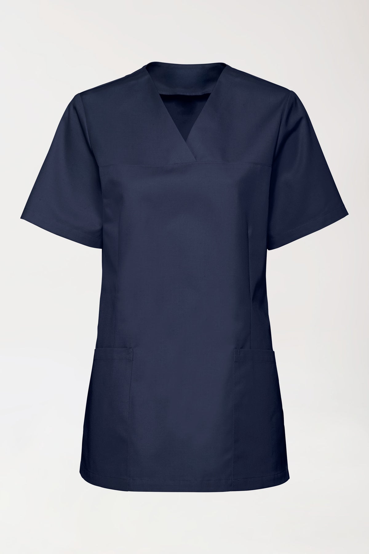 Stretch Schlupfkasack Damen - V-Ausschnitt navy, Vorderansicht