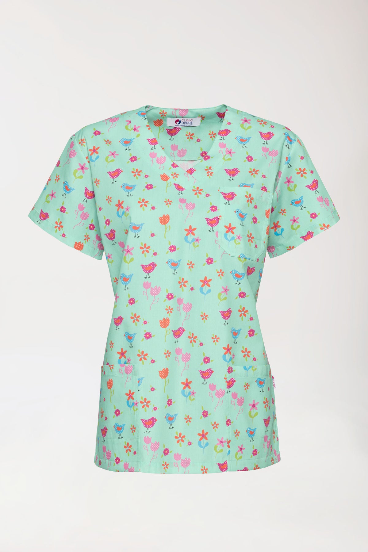Leichter Schlupfkasack Damen - Alloverprint opal/bunt, Vue de face