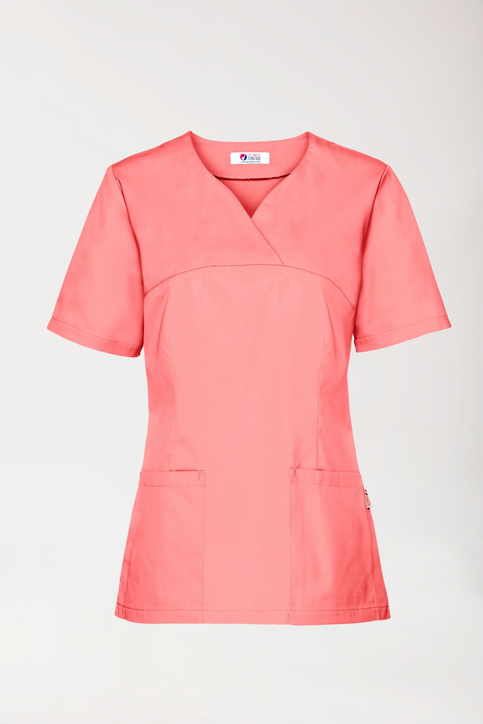 CORE Schlupfkasack Damen - Herzausschnitt pfirsichrosa, Vorderansicht