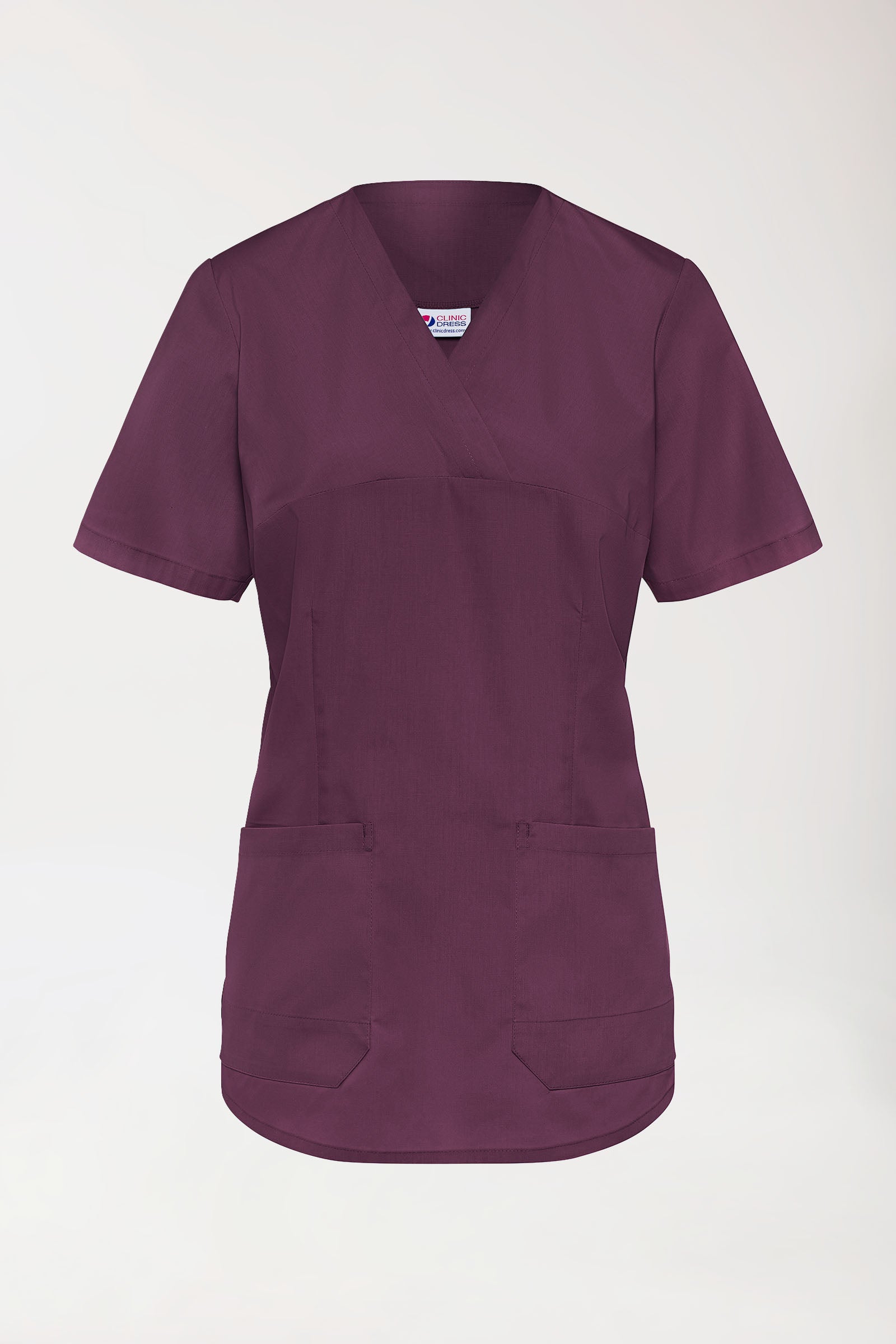 Stretch Schlupfkasack Damen - V-Ausschnitt pflaume