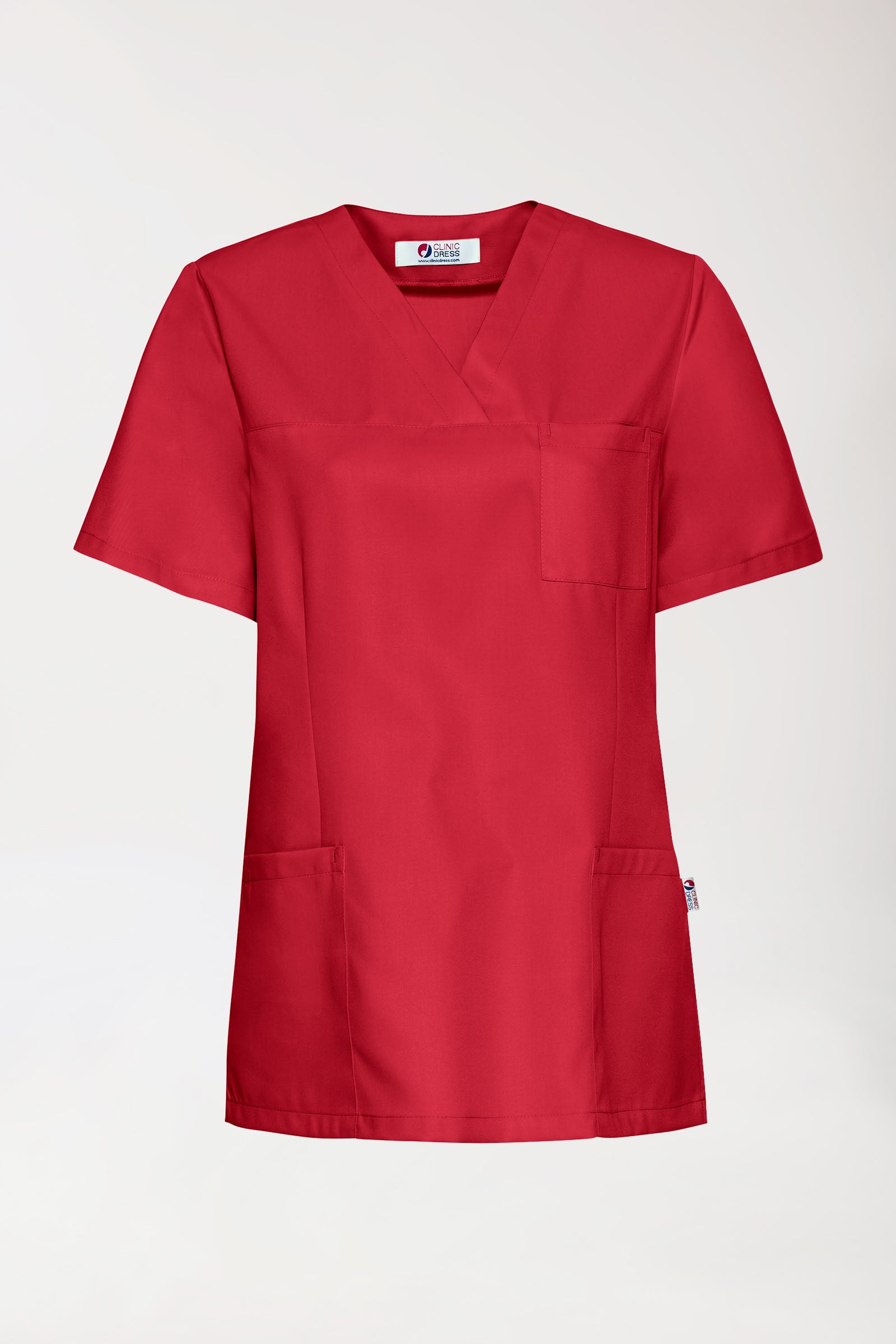 GREEN Schlupfkasack Damen - V-Ausschnitt rot