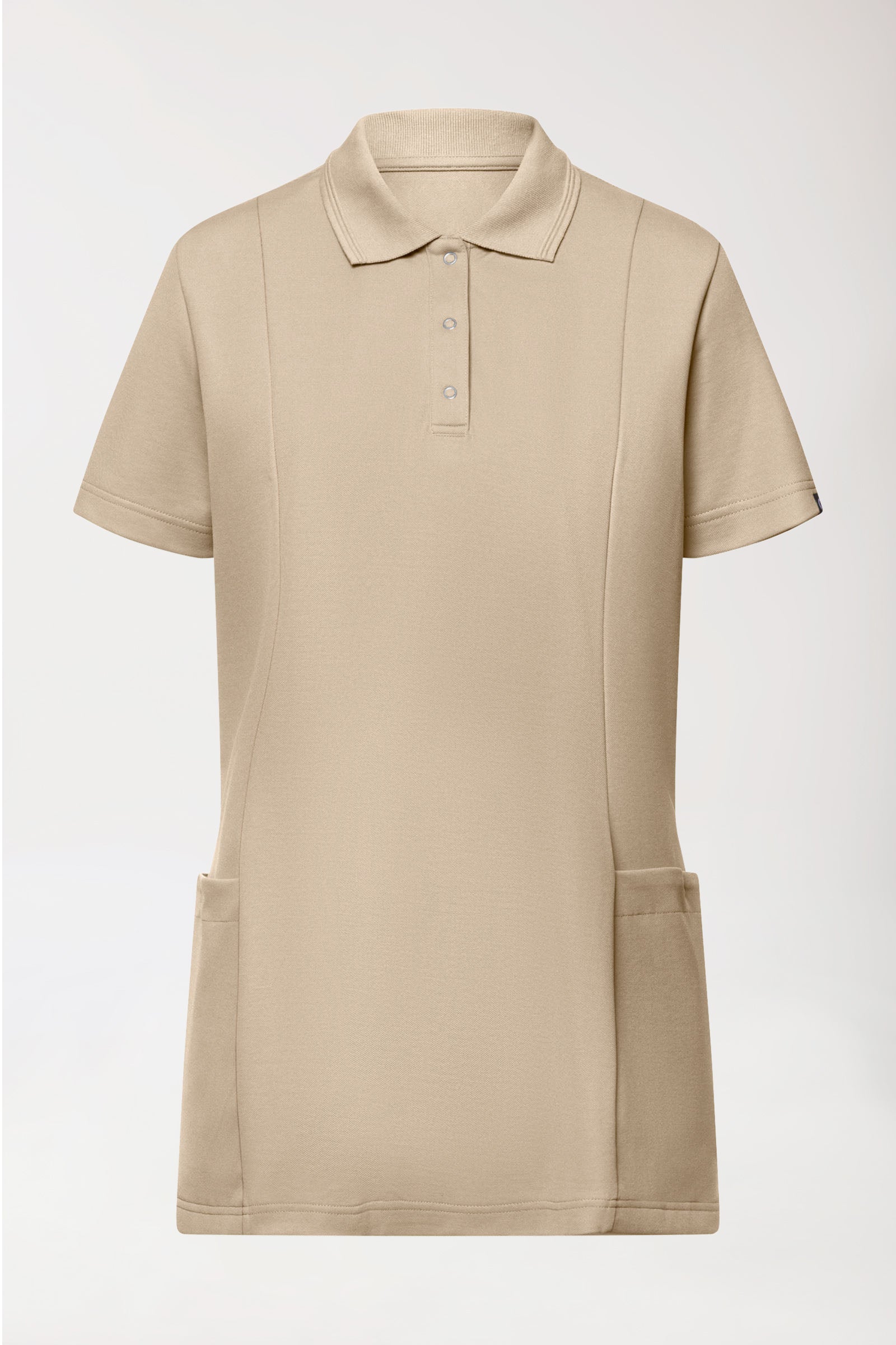 COMFY FLEX Stretch Schlupfkasack Damen - Polokragen sand, Vue de face