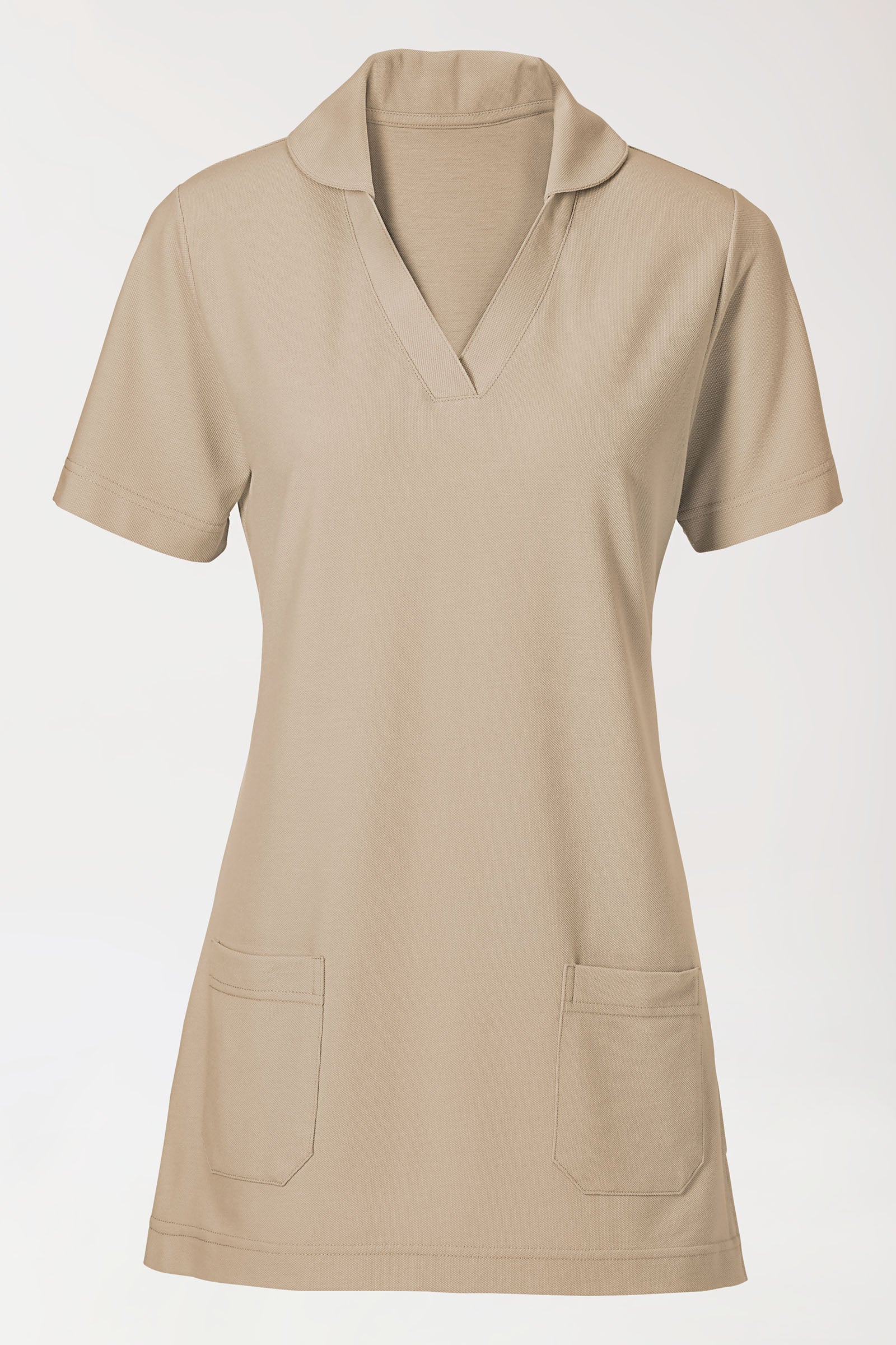 COMFY FLEX Stretch Schlupfkasack Damen - Schalkragen sand