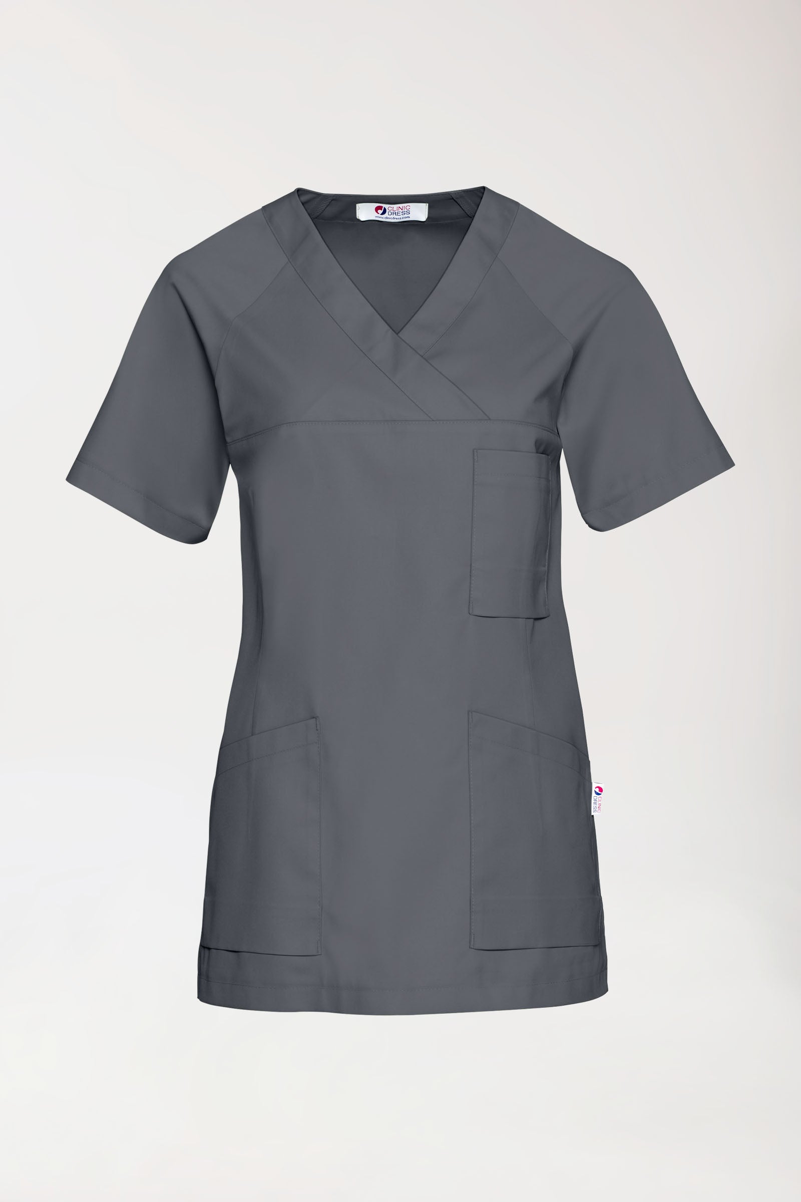 CORE Schlupfkasack Damen - V-Ausschnitt steingrau