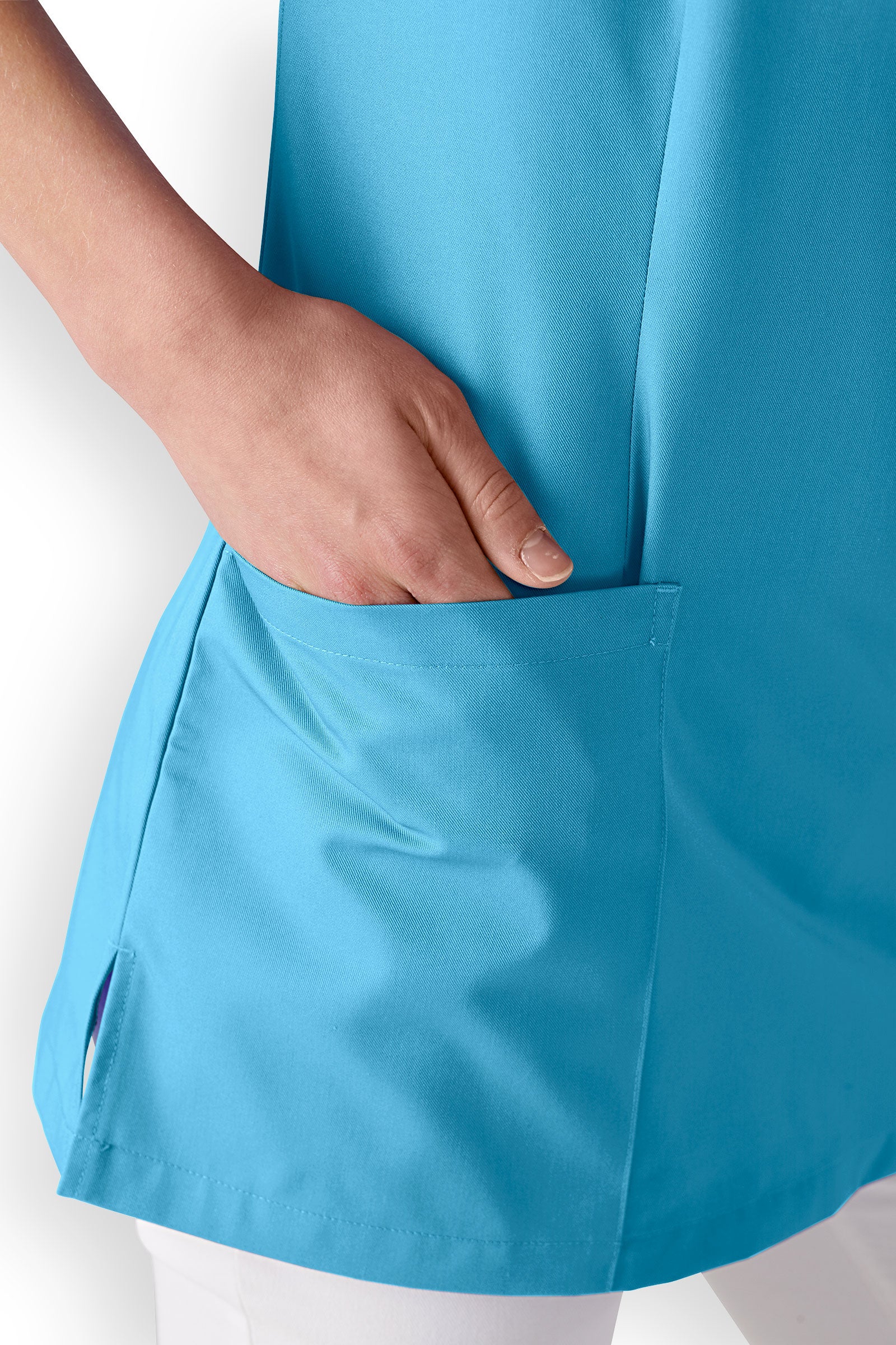 Schlupfkasack Damen Türkis V-Ausschnitt