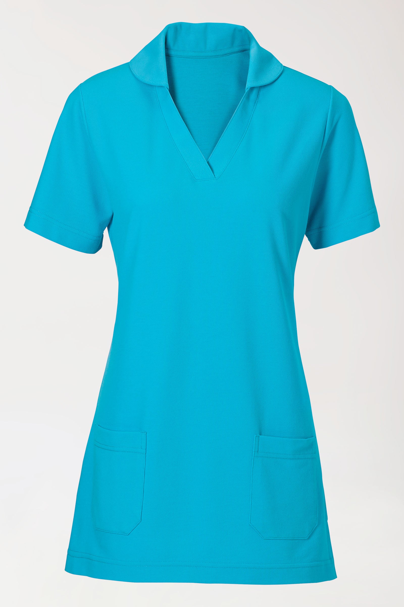 COMFY FLEX Stretch Schlupfkasack Damen - Schalkragen türkis