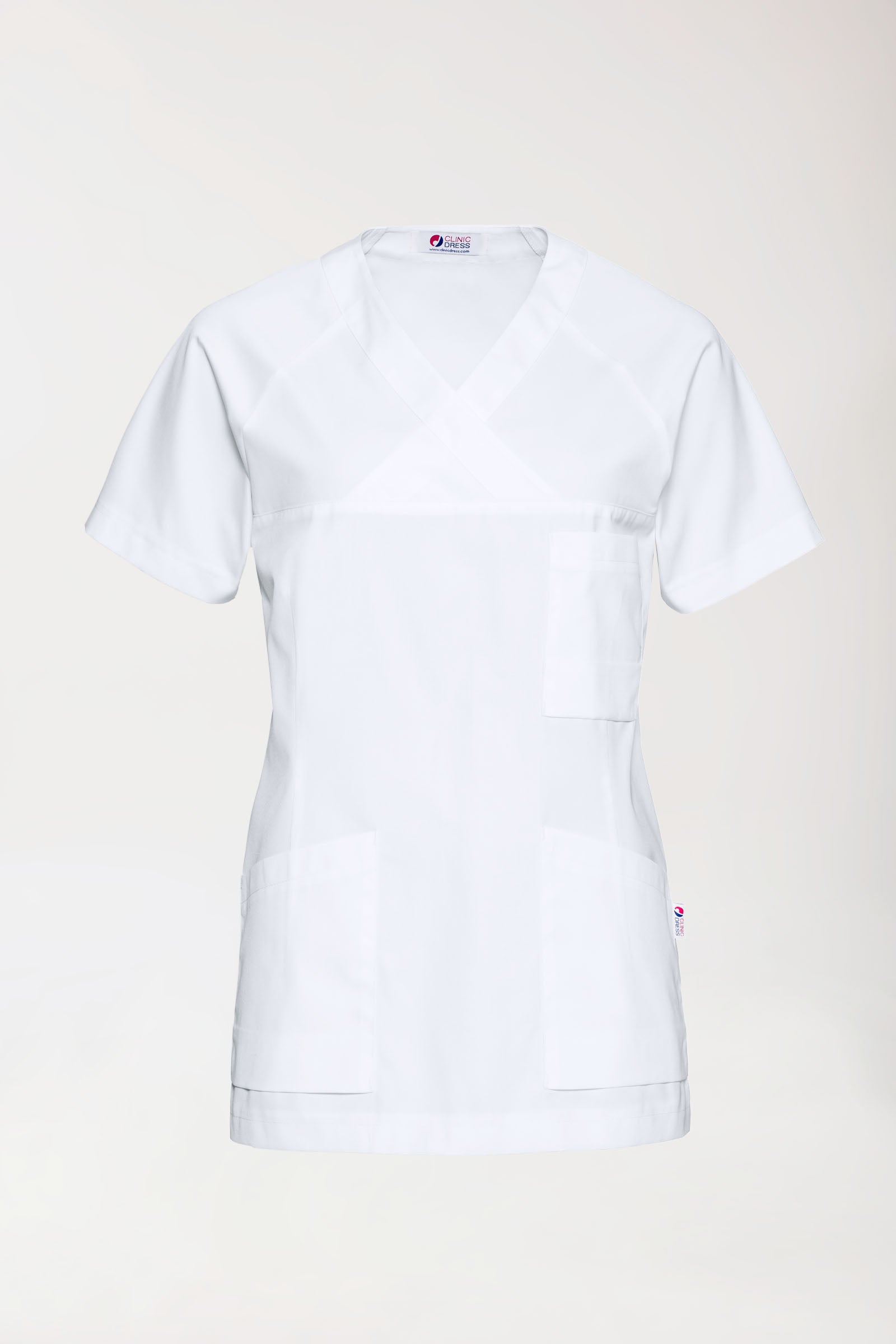 CORE Schlupfkasack Damen - V-Ausschnitt weiss