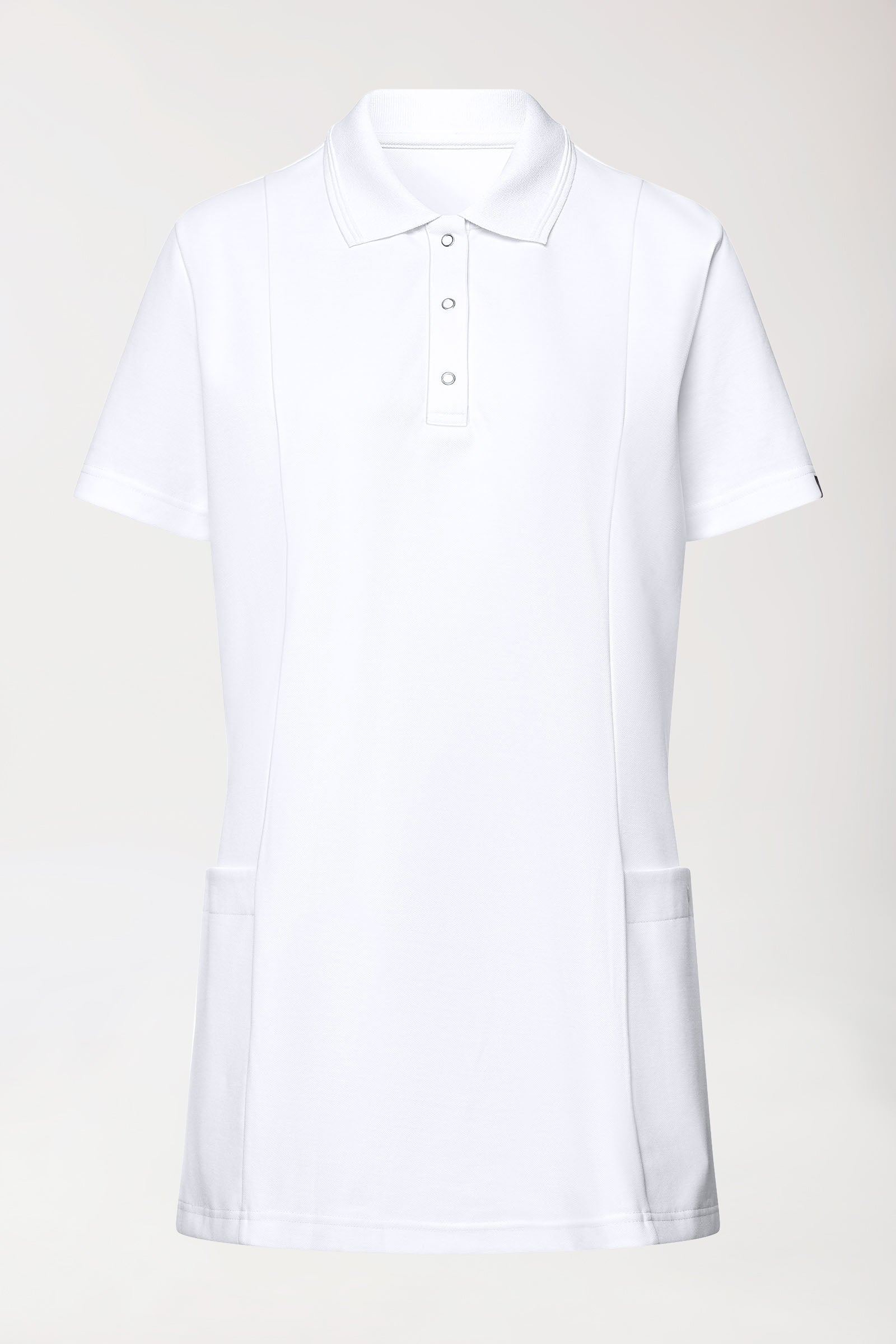 COMFY FLEX Stretch Schlupfkasack Damen - Polokragen weiss