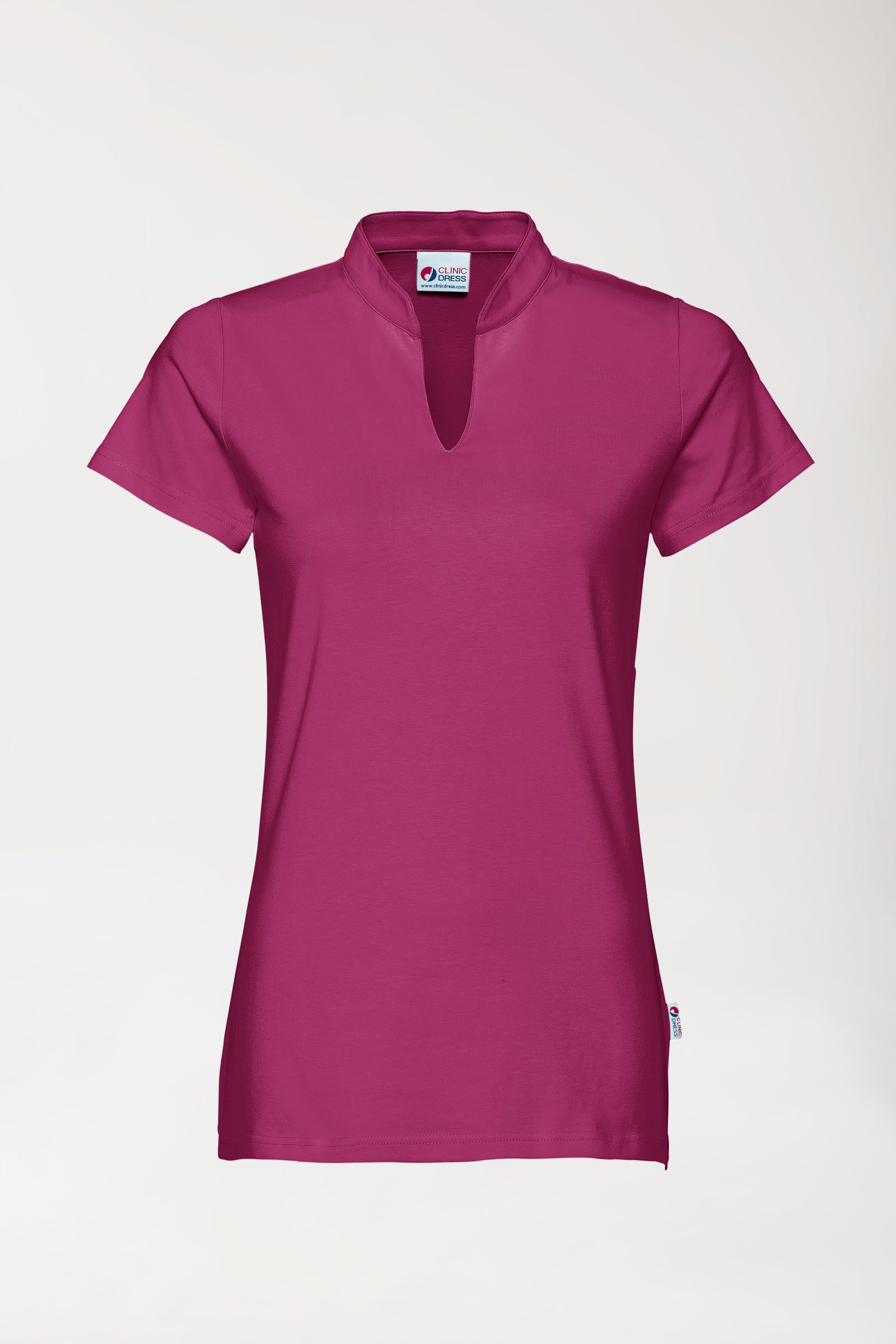 Stretch Shirt Damen - Stehkragen berry, Vorderansicht