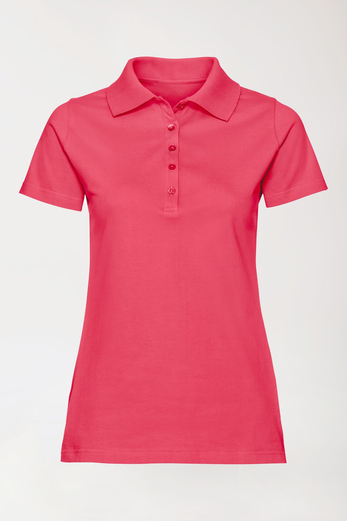 Stretch Shirt Damen - Polokragen lipstick