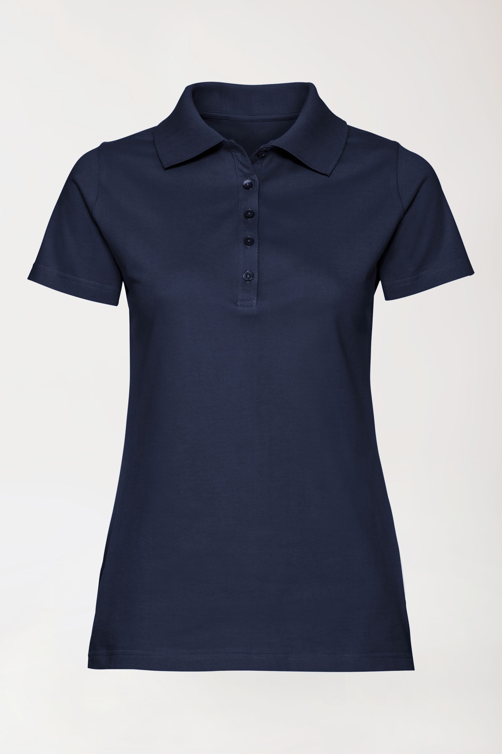 Stretch Shirt Damen - Polokragen navy, Vue de face