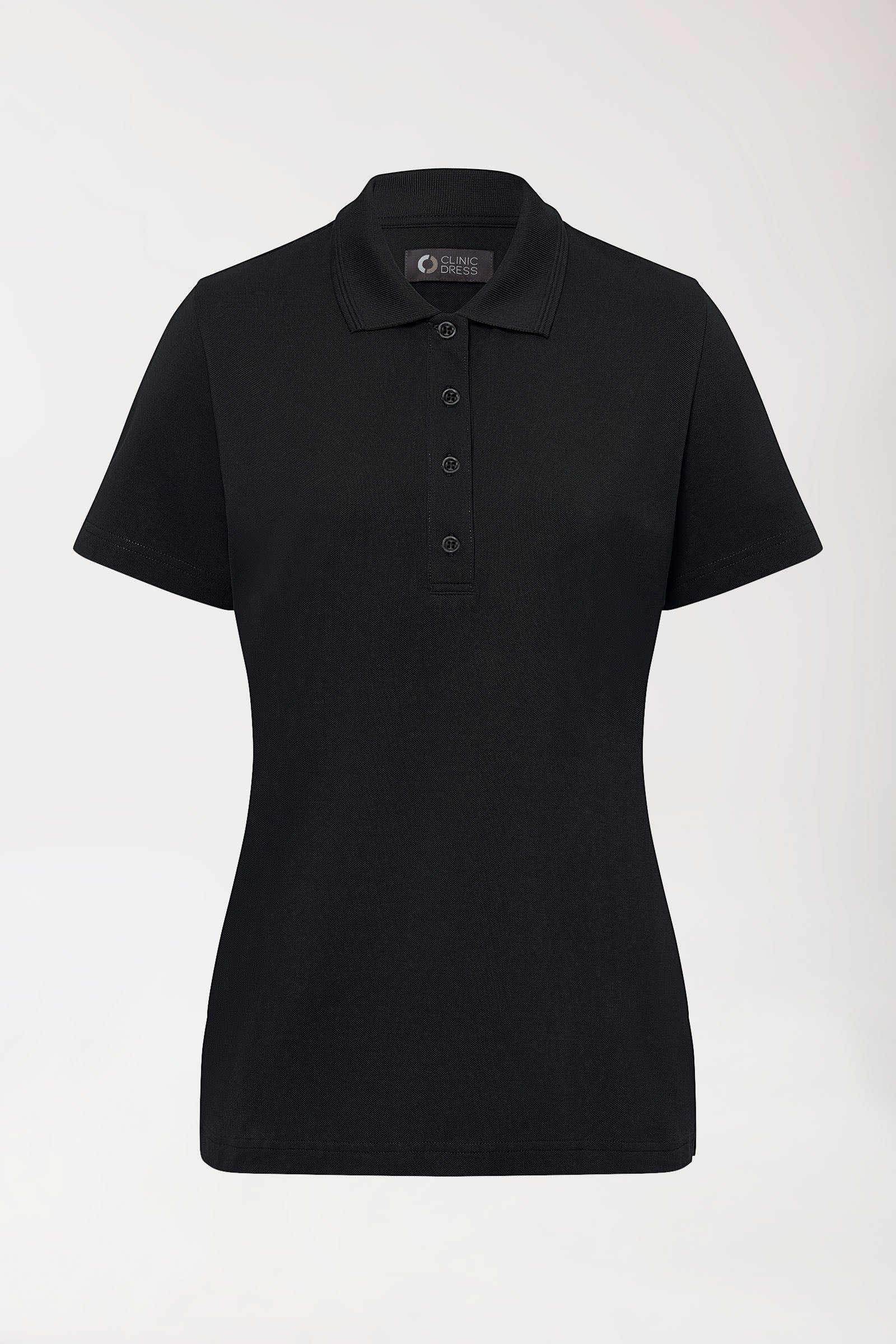 COMFY FLEX Stretch Shirt Damen - Polokragen schwarz, Vorderansicht