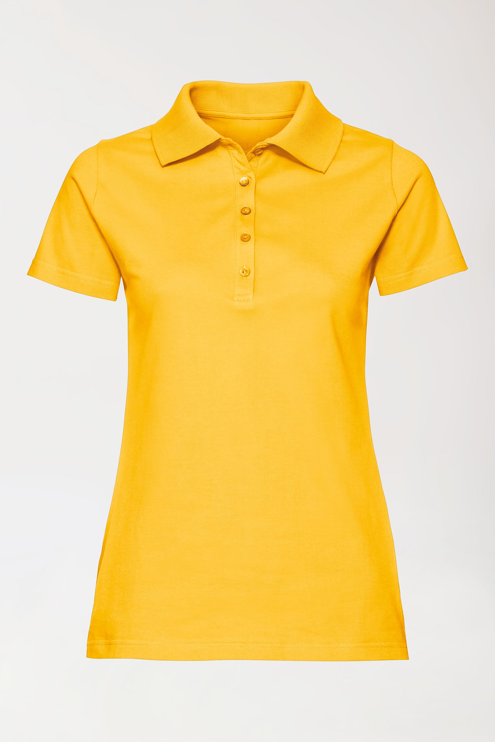 Stretch Shirt Damen - Polokragen sonnengelb