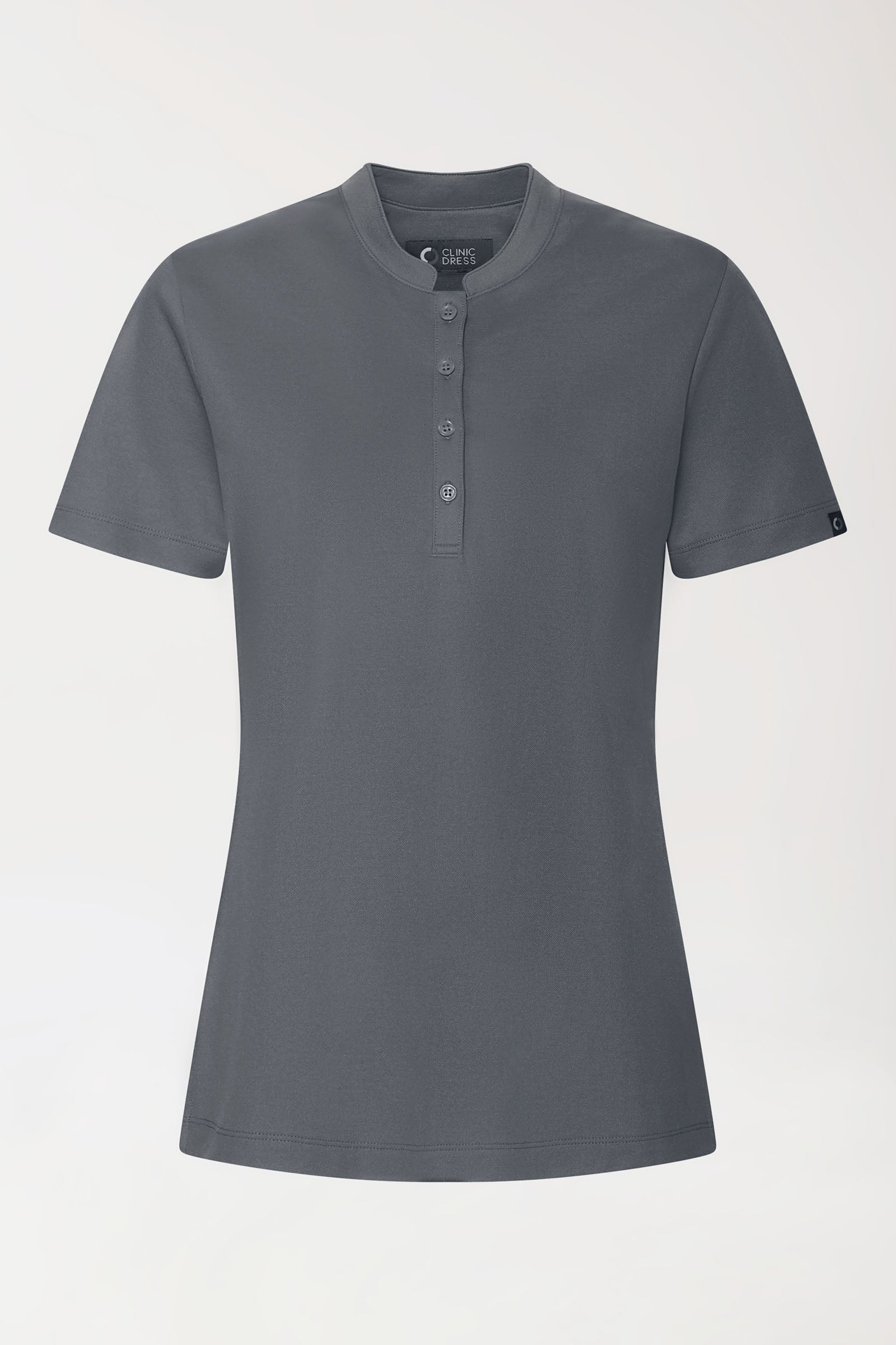 COMFY FLEX Stretch Shirt Damen - Stehkragen steingrau, Vue de face