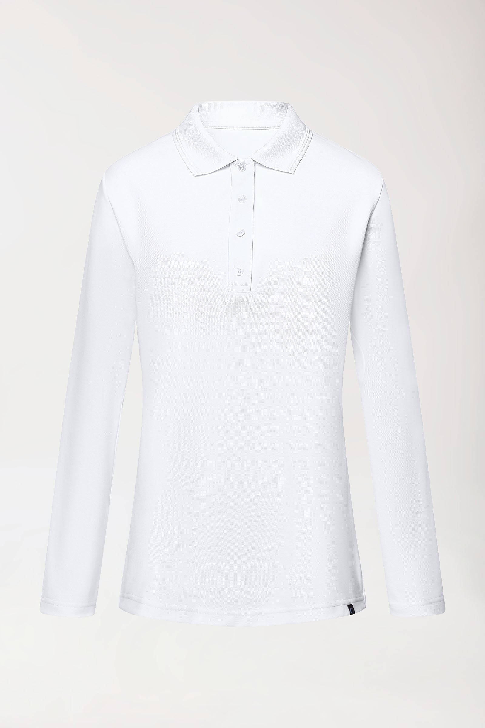 COMFY FLEX Stretch Longsleeve Damen - Polokragen weiss, Vue de face