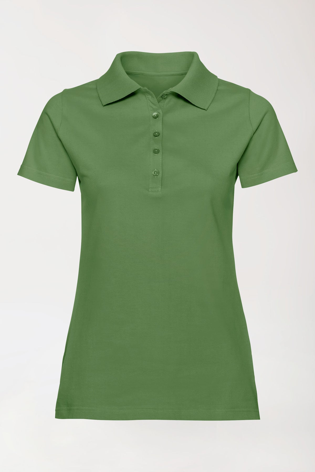 Stretch Shirt Damen - Polokragen wiesengrün