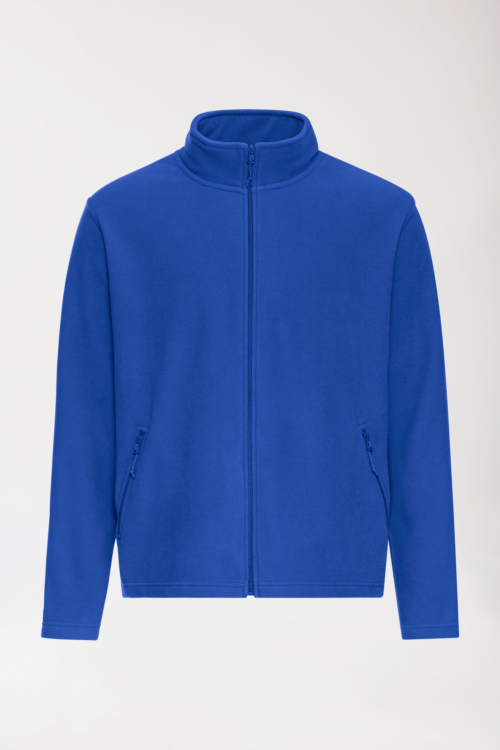 Fleecejacke Herren - Stehkragen königsblau, Vorderansicht