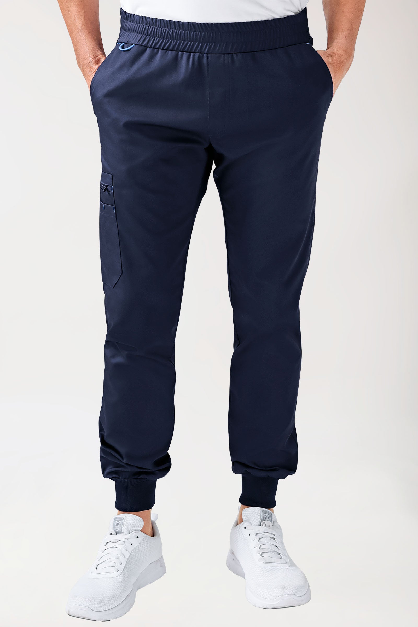 CLINIC STRETCH Hose Herren - Saumbündchen navy/himmelblau, Vue de face