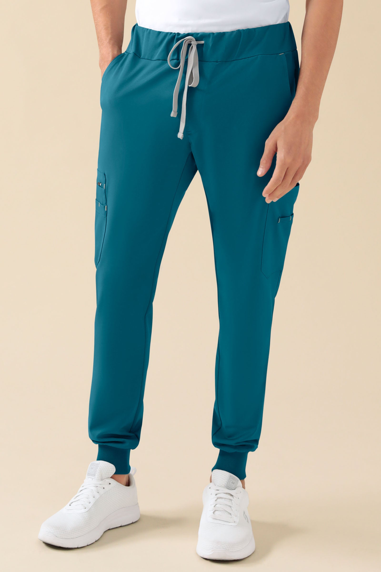 KAERE Hose Herren - Saumbündchen mit Beintaschen petrol, Vue de face