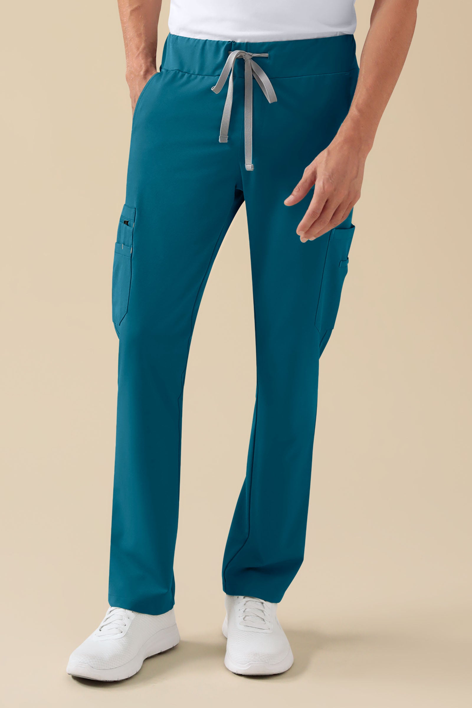 KAERE Hose Herren - gerader Saum mit Beintaschen petrol