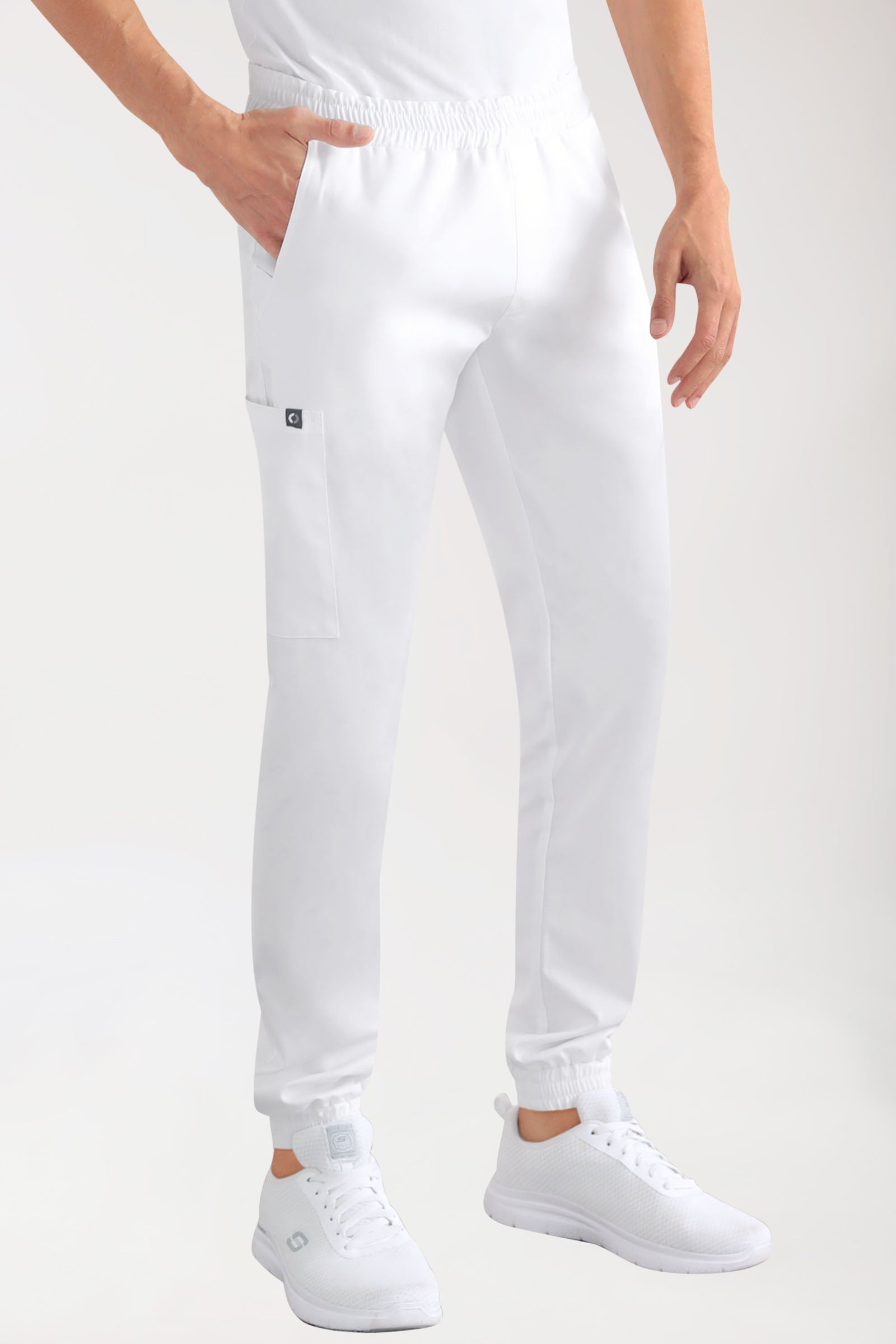 CORE Cargohose Herren - Jogpants Style weiss, Vorderansicht