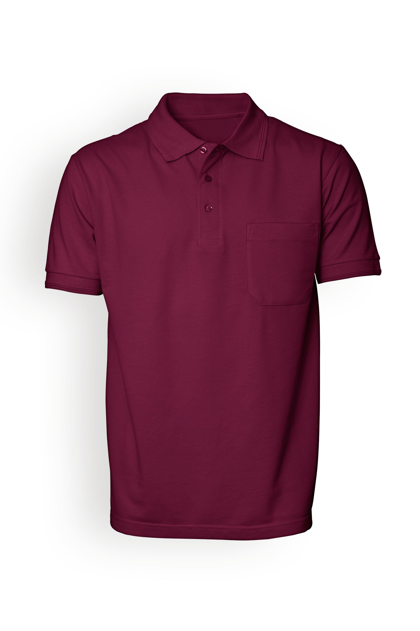 Piqué Shirt Herren Industriewäsche geeignet nach EN ISO 15797 - Polokragen bordeaux, Vue de face
