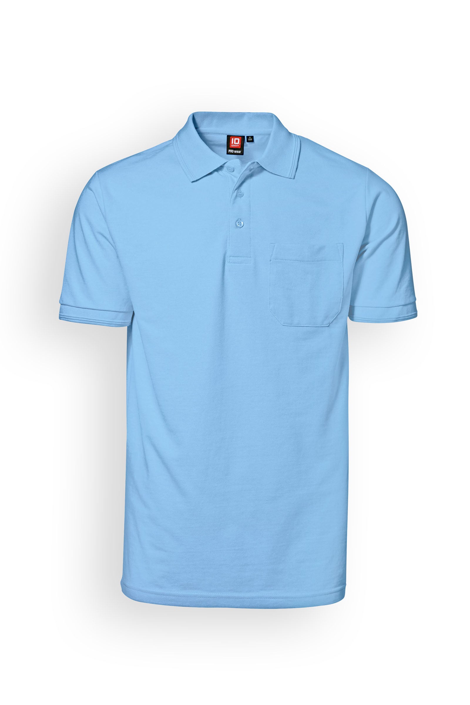 Piqué Shirt Herren Industriewäsche geeignet nach EN ISO 15797 - Polokragen hellblau, Vorderansicht
