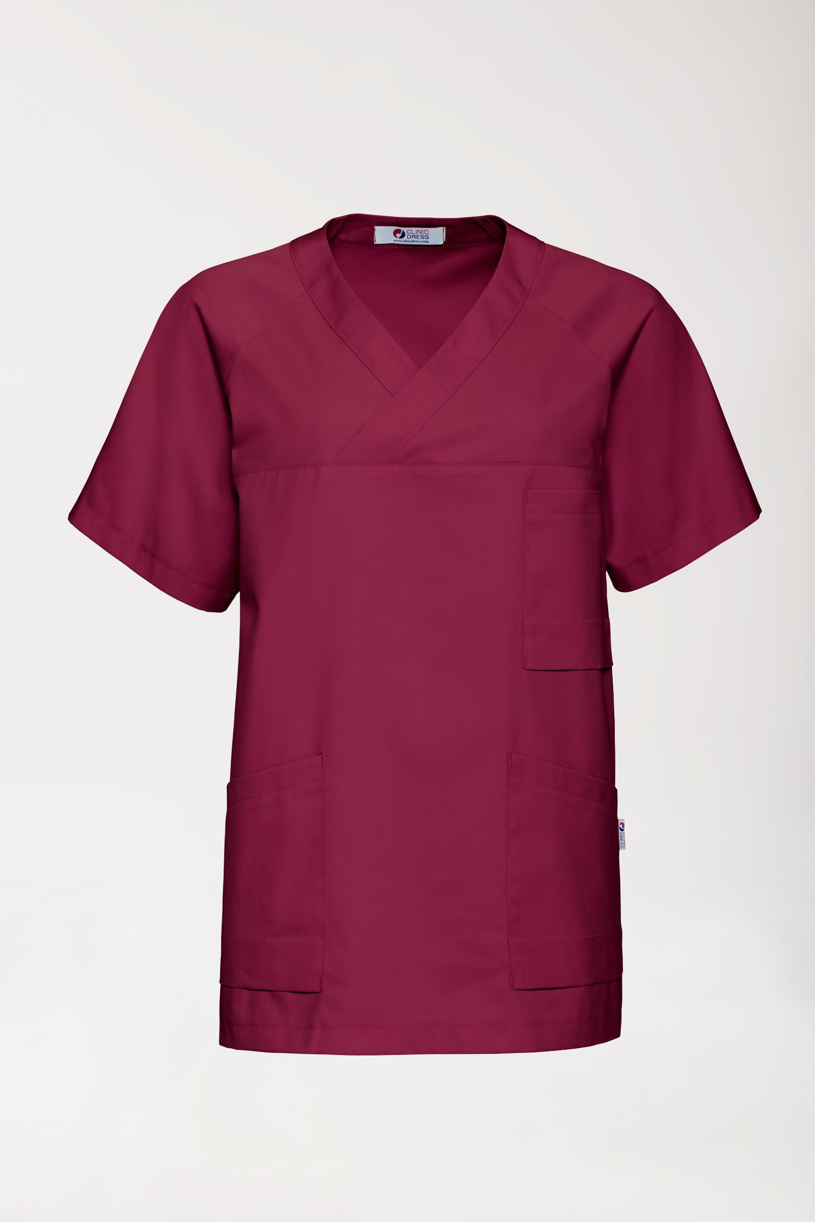 CORE Schlupfkasack Herren - V-Ausschnitt bordeaux, Vorderansicht