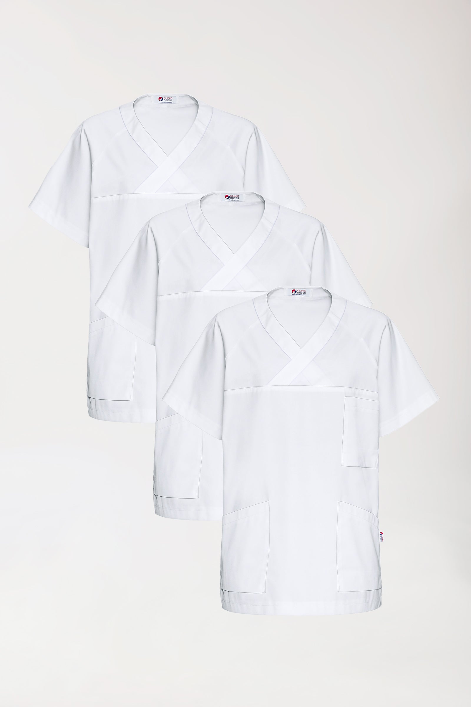 CORE Schlupfkasack Herren - 3er-Pack - V-Ausschnitt weiss