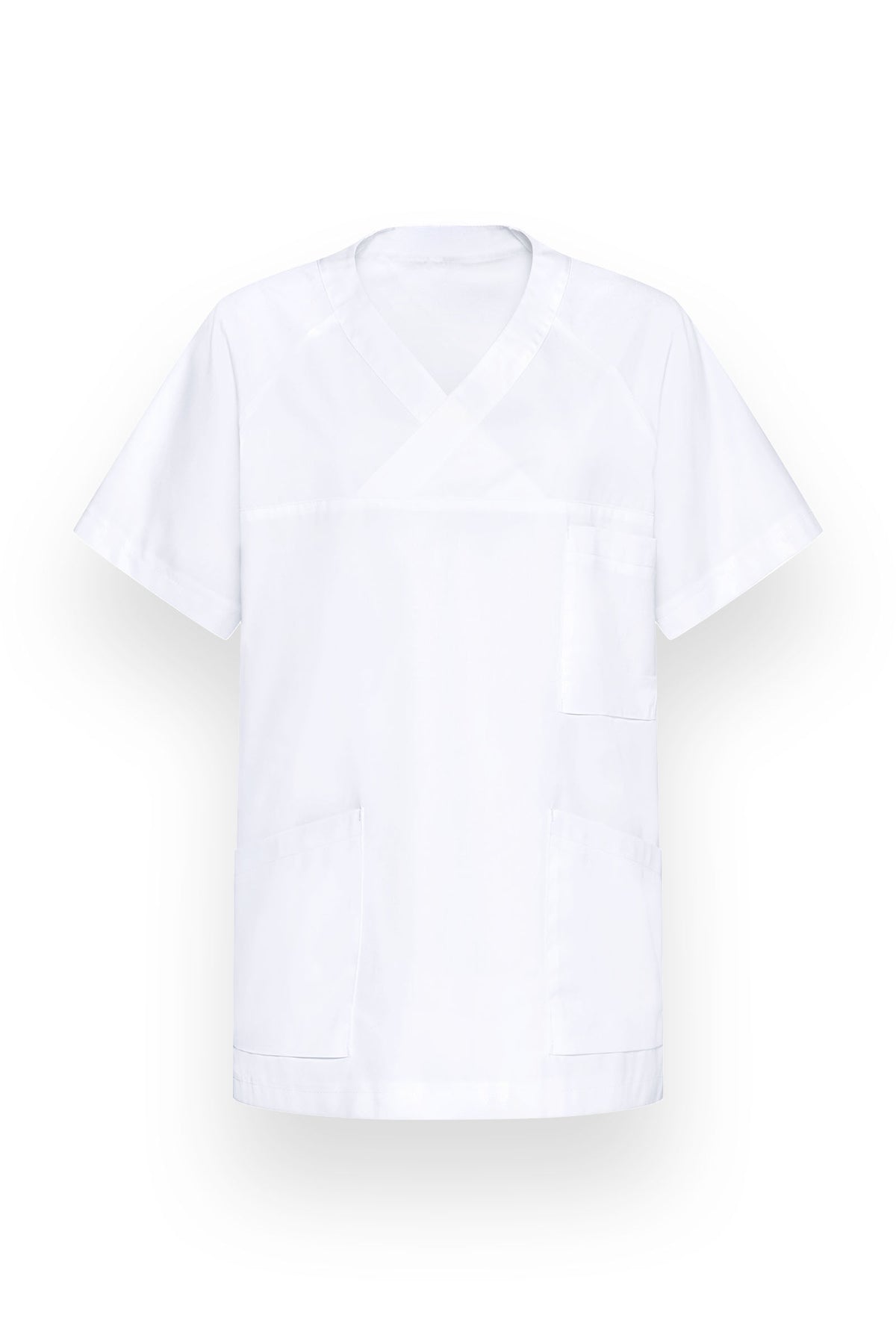 DER Kasack-Kasack V-Ausschnitt Unisex weiss, Vue de face