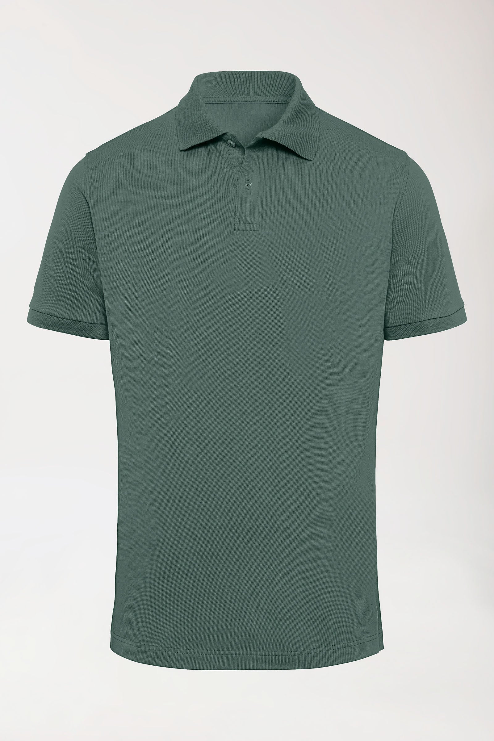 Stretch Shirt Herren - Polokragen dunkelgrün, Vorderansicht