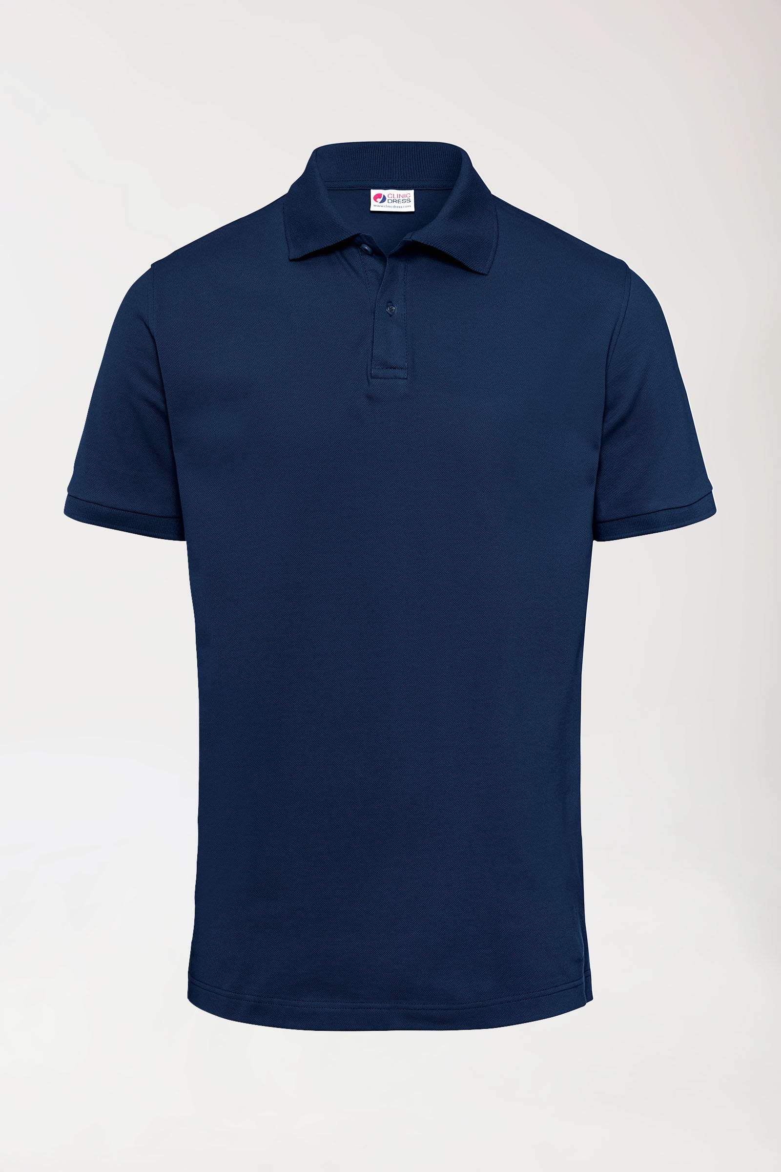 Stretch Shirt Herren - Polokragen navy, Vorderansicht