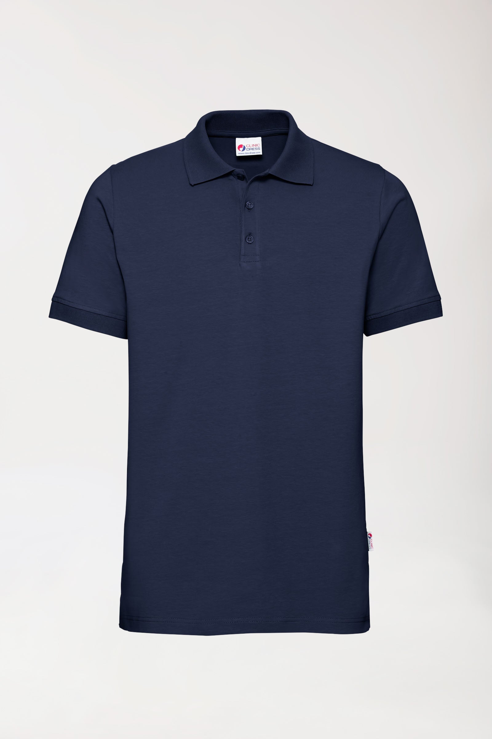 Stretch Shirt Herren - Polokragen - Knopfleiste navy