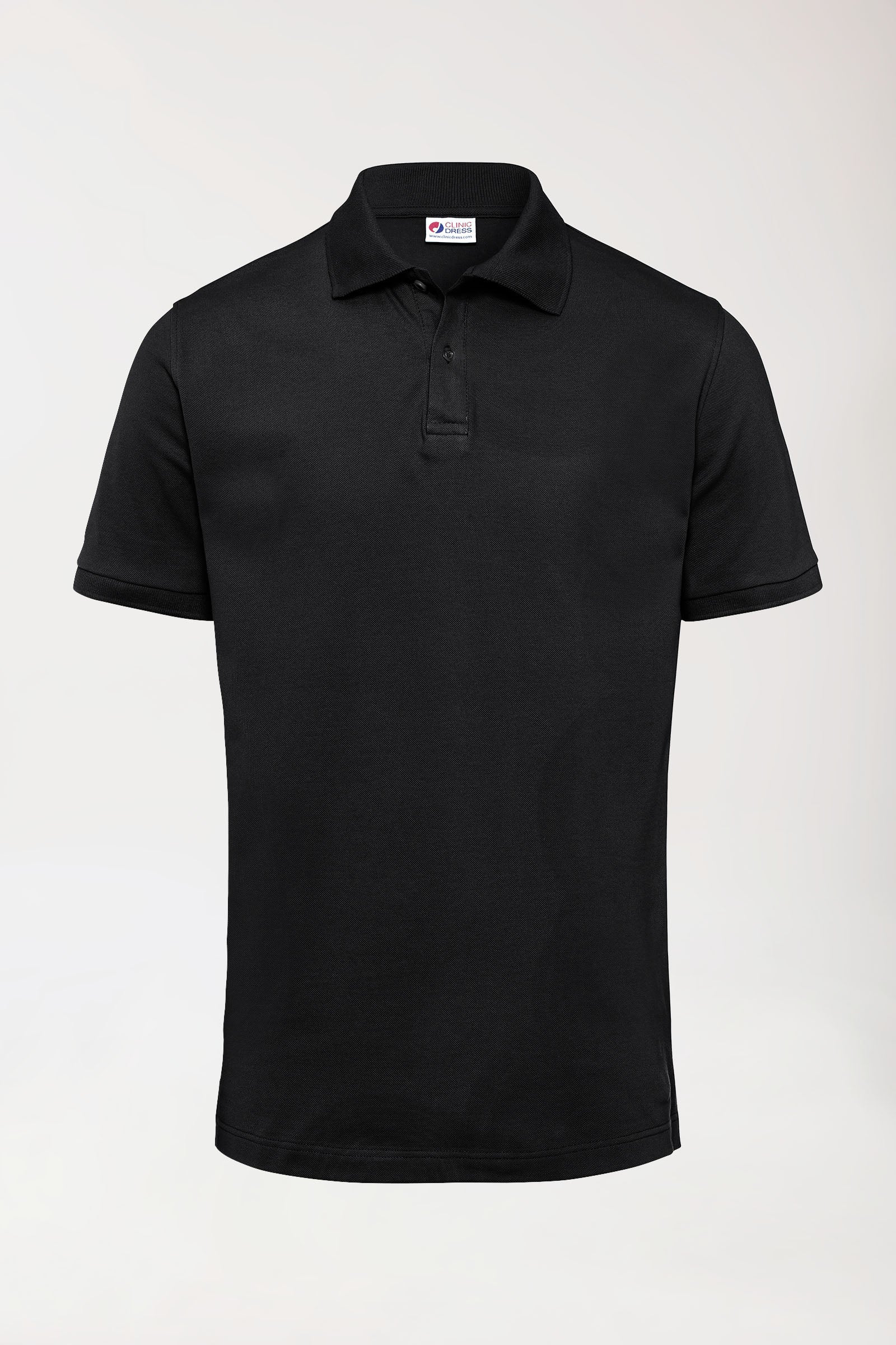 Stretch Shirt Herren - Polokragen schwarz, Vorderansicht