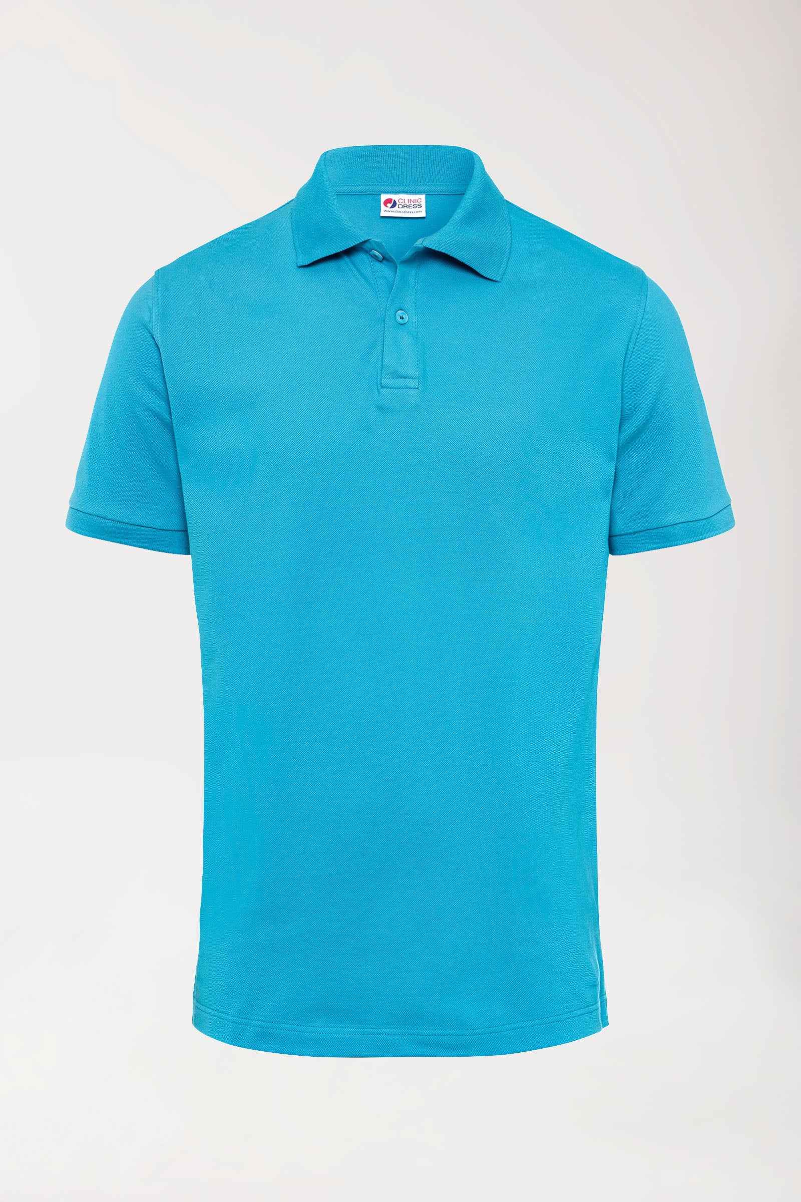 Stretch Shirt Herren - Polokragen türkis, Vue de face