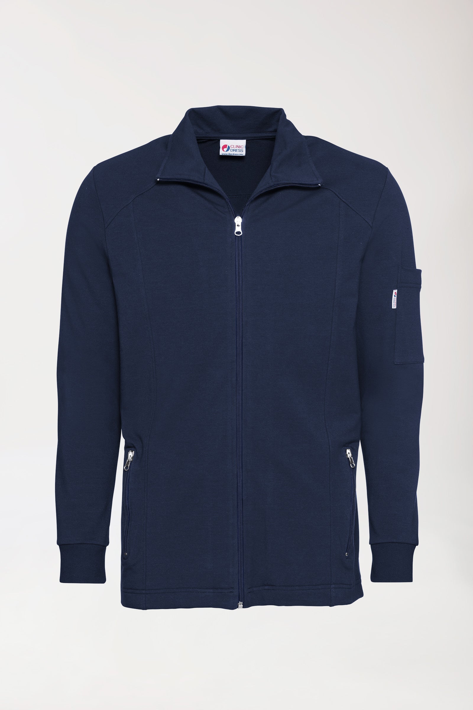 Sweatjacke Herren - Stehkragen navy, Vorderansicht