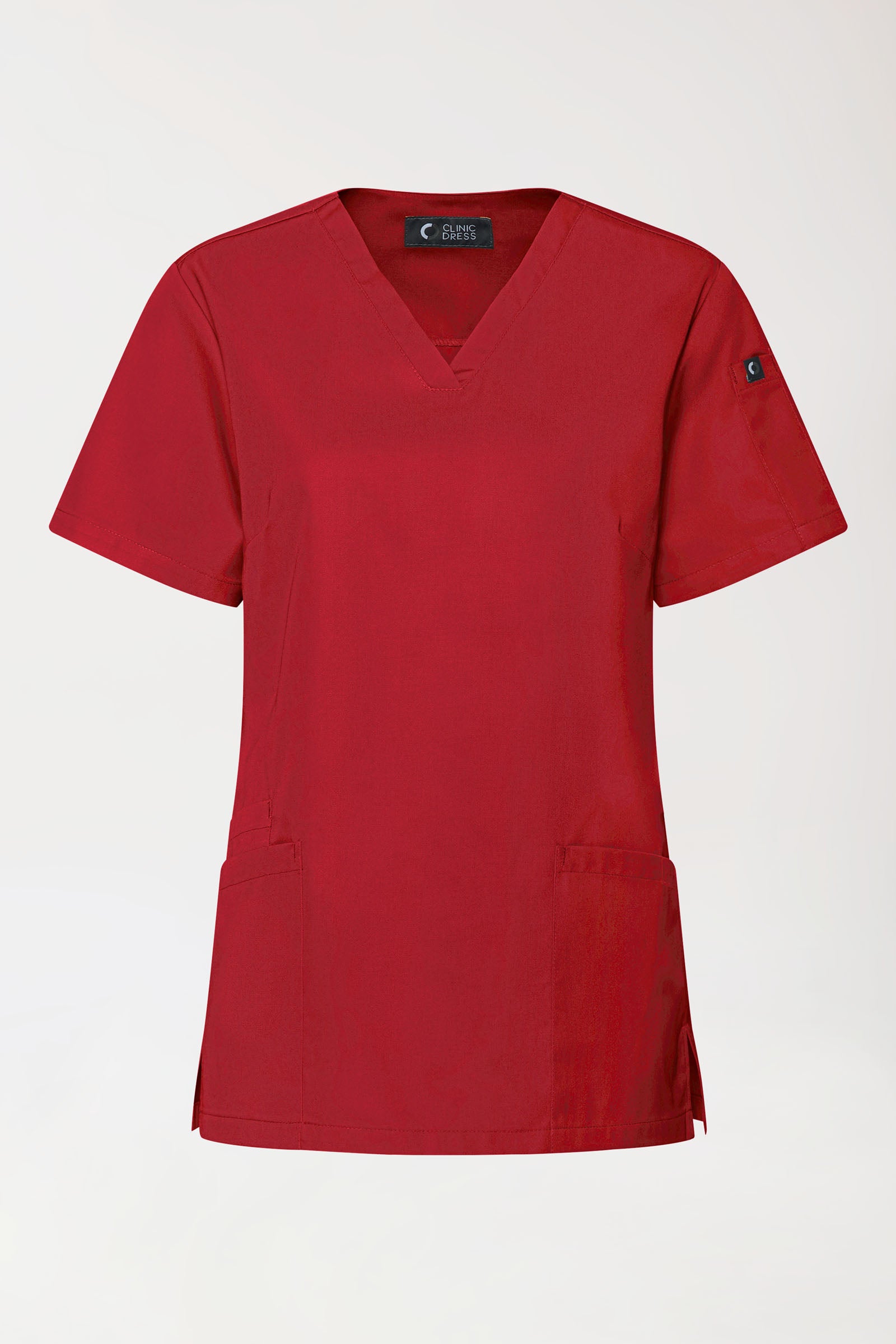 GREEN Stretch Schlupfkasack Damen - V-Ausschnitt rot, Vue de face