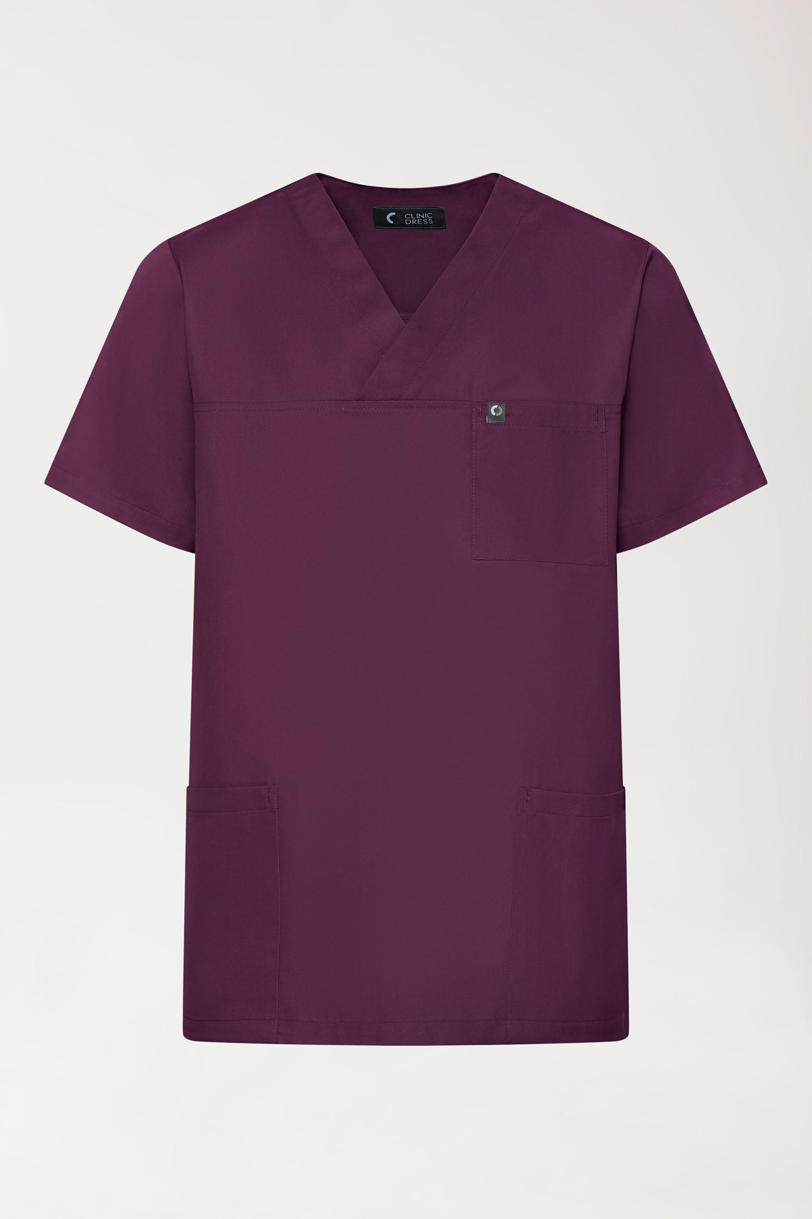 GREEN Stretch Schlupfkasack Unisex - V-Ausschnitt pflaume, Vue de face