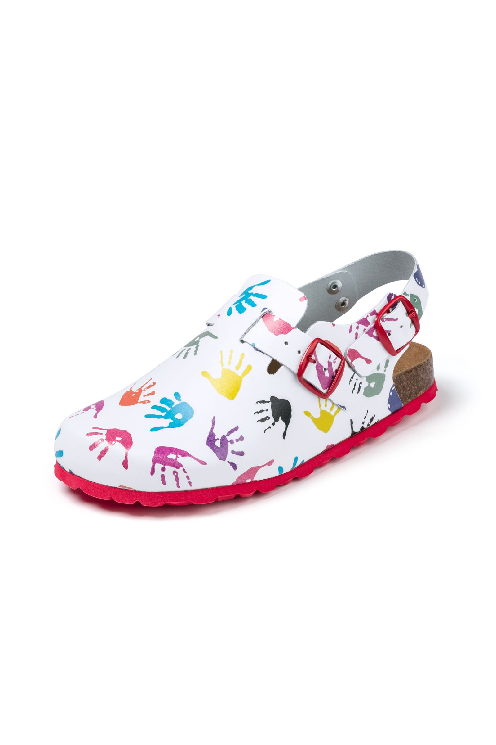 Damen Clog weiss/bunt
